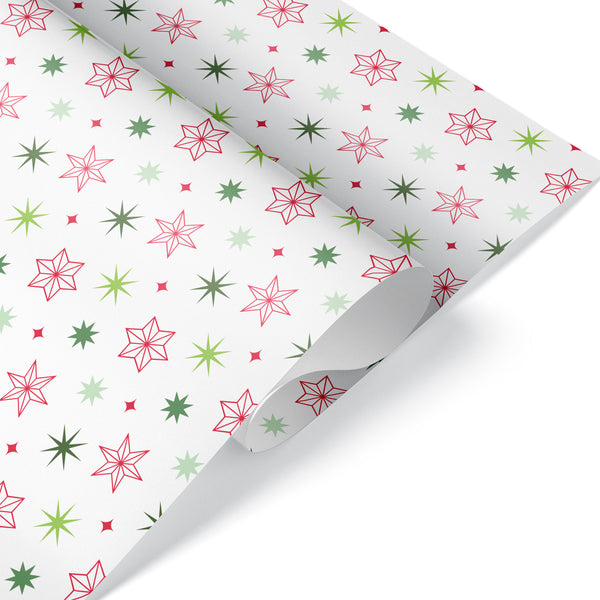 Christmas Star Wrapping Paper Red and Green Graphic Spaces