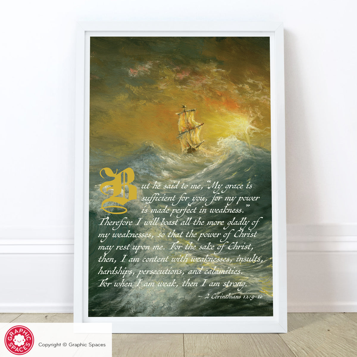My Grace is Sufficient for You, 2 Corinthians 12:9-10 - Peel &amp; Stick Poster