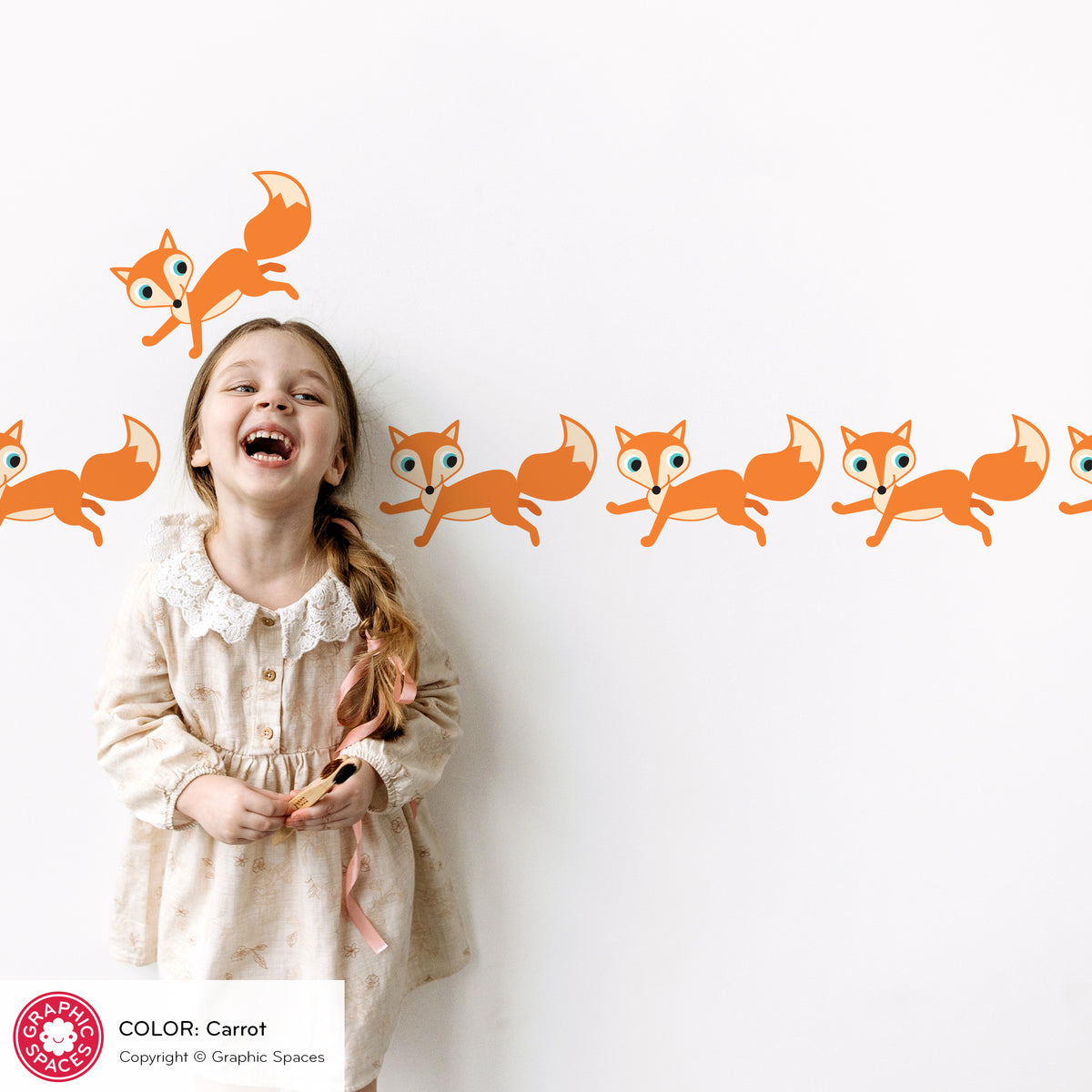 Fox Scatter Fabric Wall Decals - Pack of 20