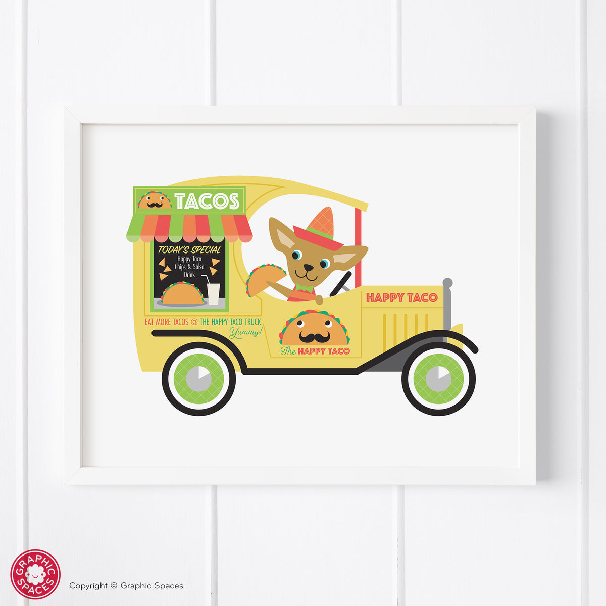 Taco truck nursery art print.