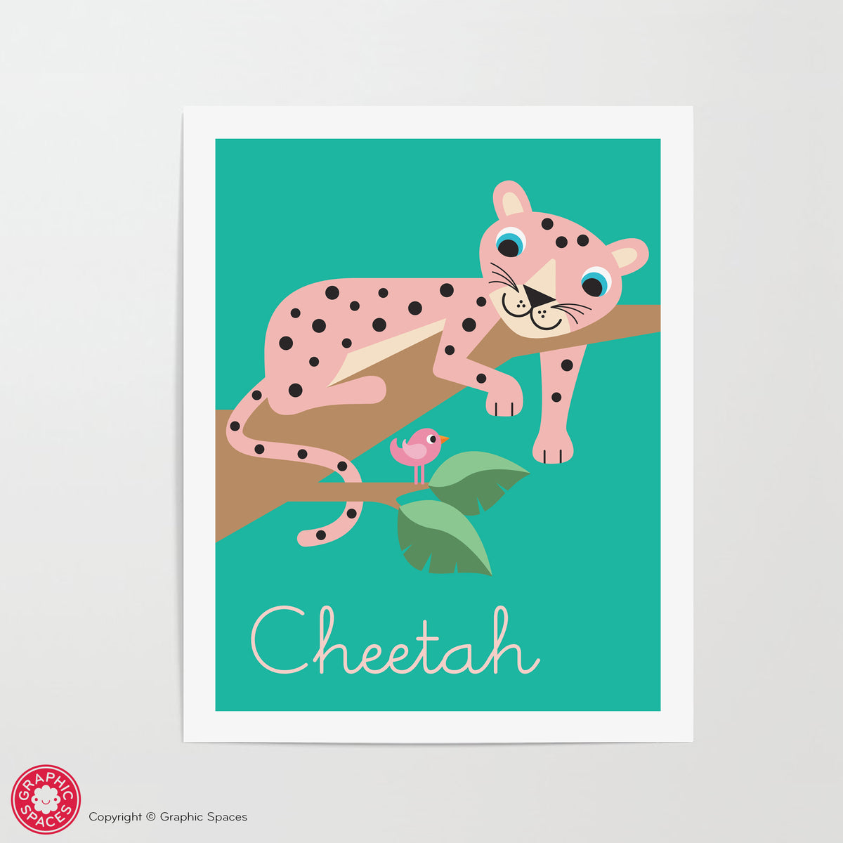Cheetah nursery art print.