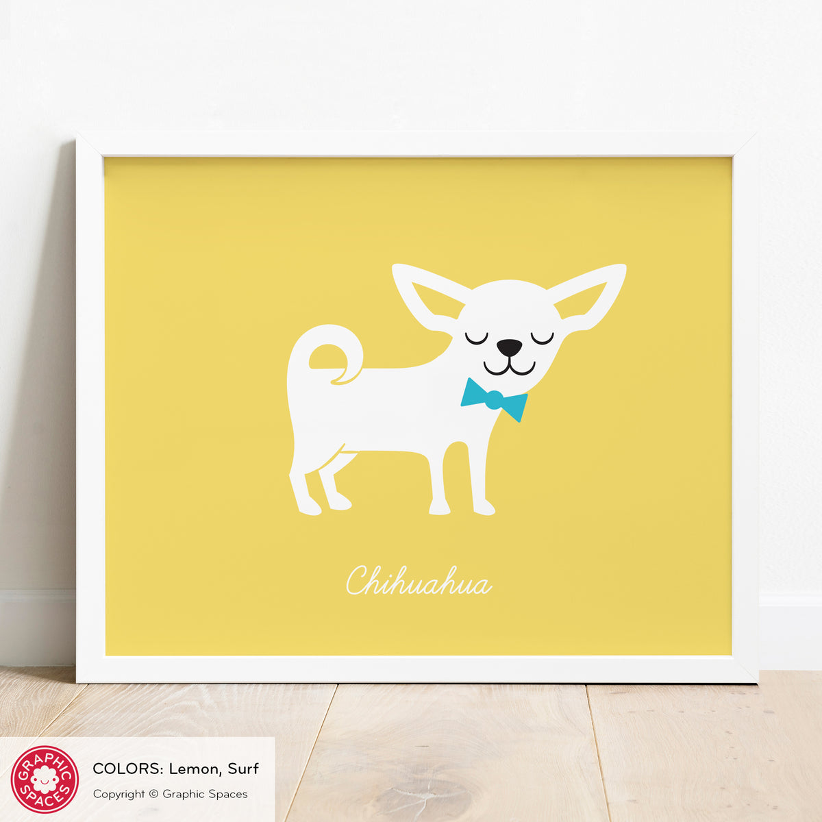 Chihuahua nursery art print, personalized.
