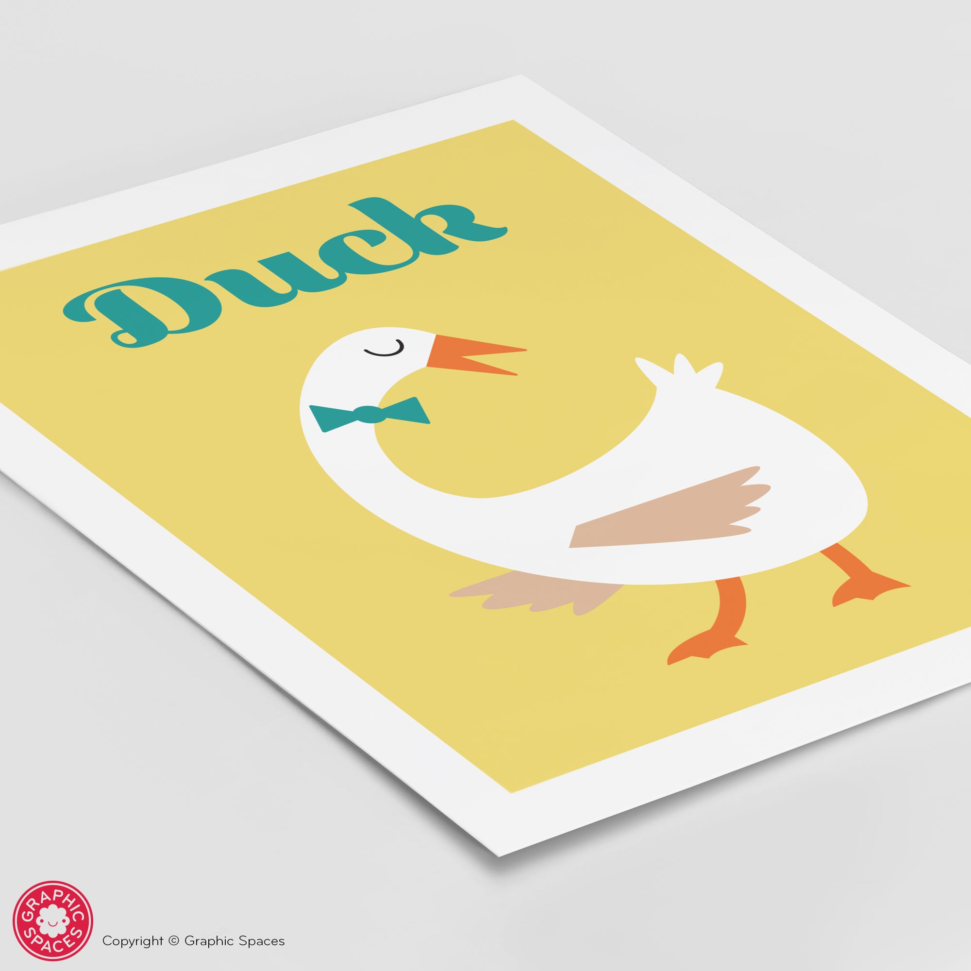Duck nursery art print.