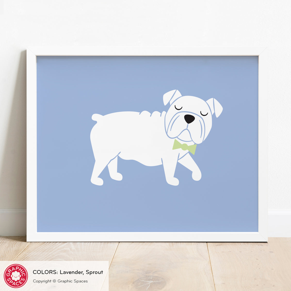 English Bulldog nursery art print.
