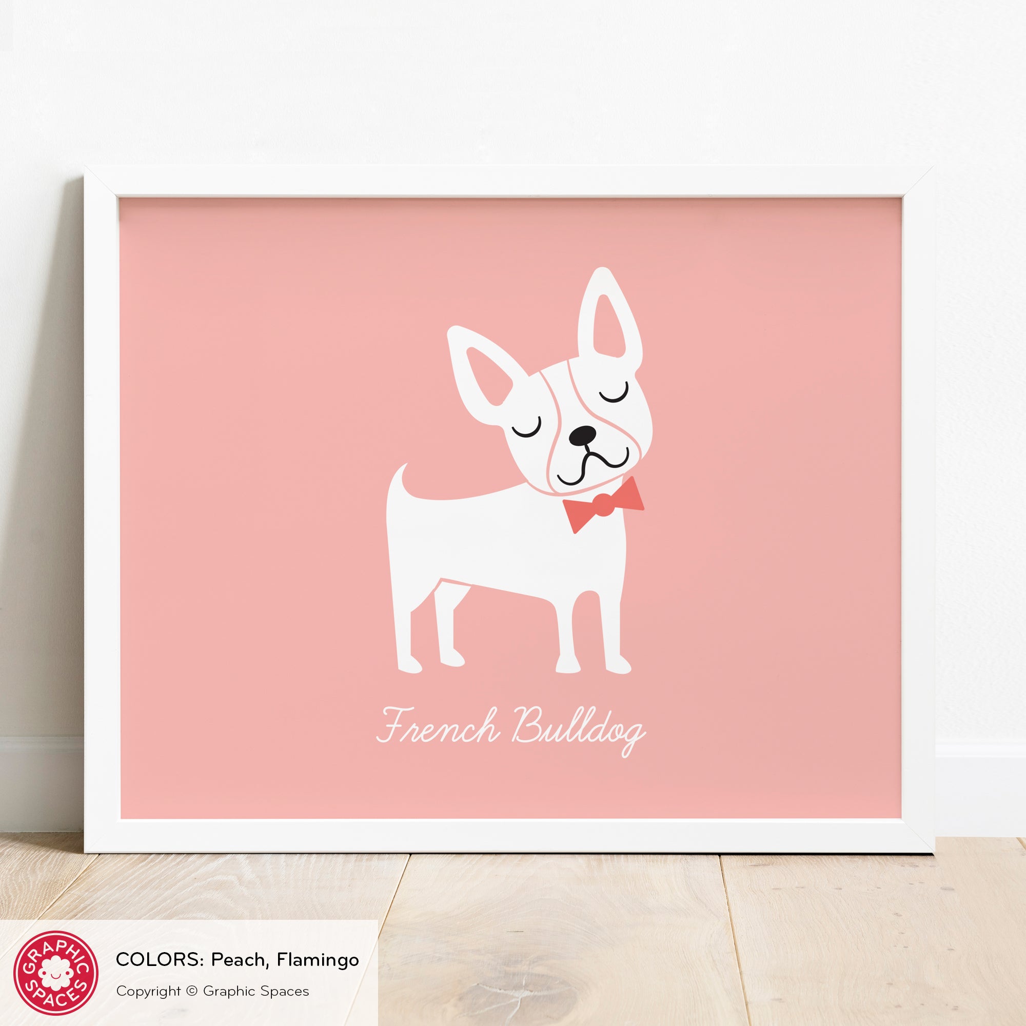 French Bulldog nursery art print, personalized.
