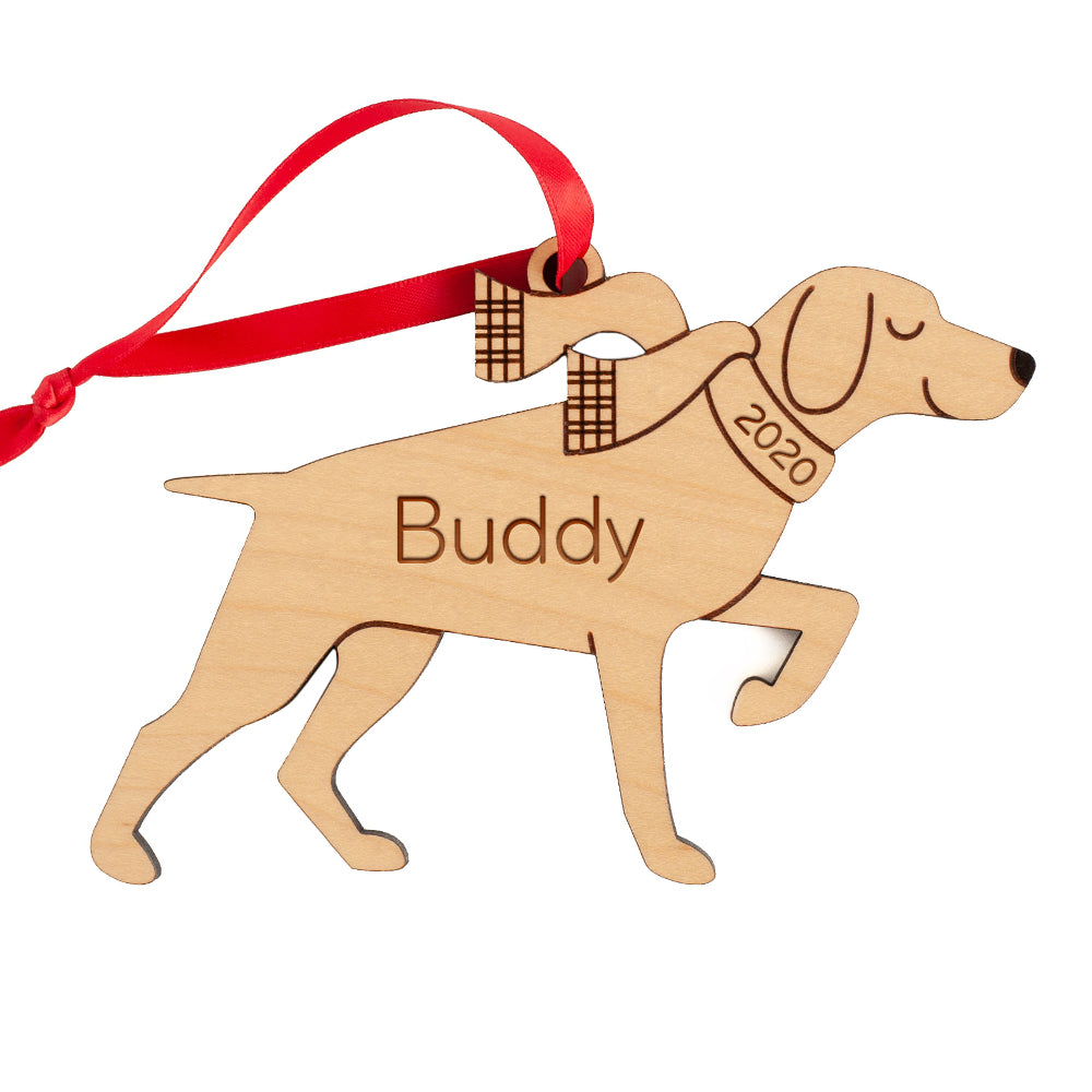 German Shorthaired Pointer Wooden Christmas Ornament - Personalized
