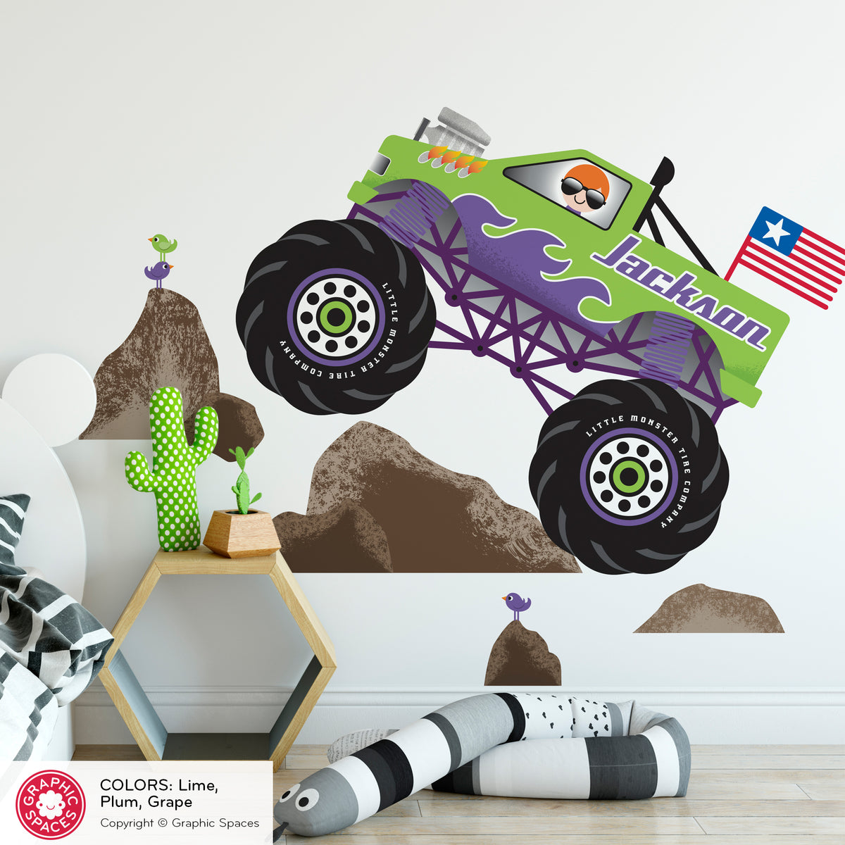 Monster Truck Fabric Wall Decal