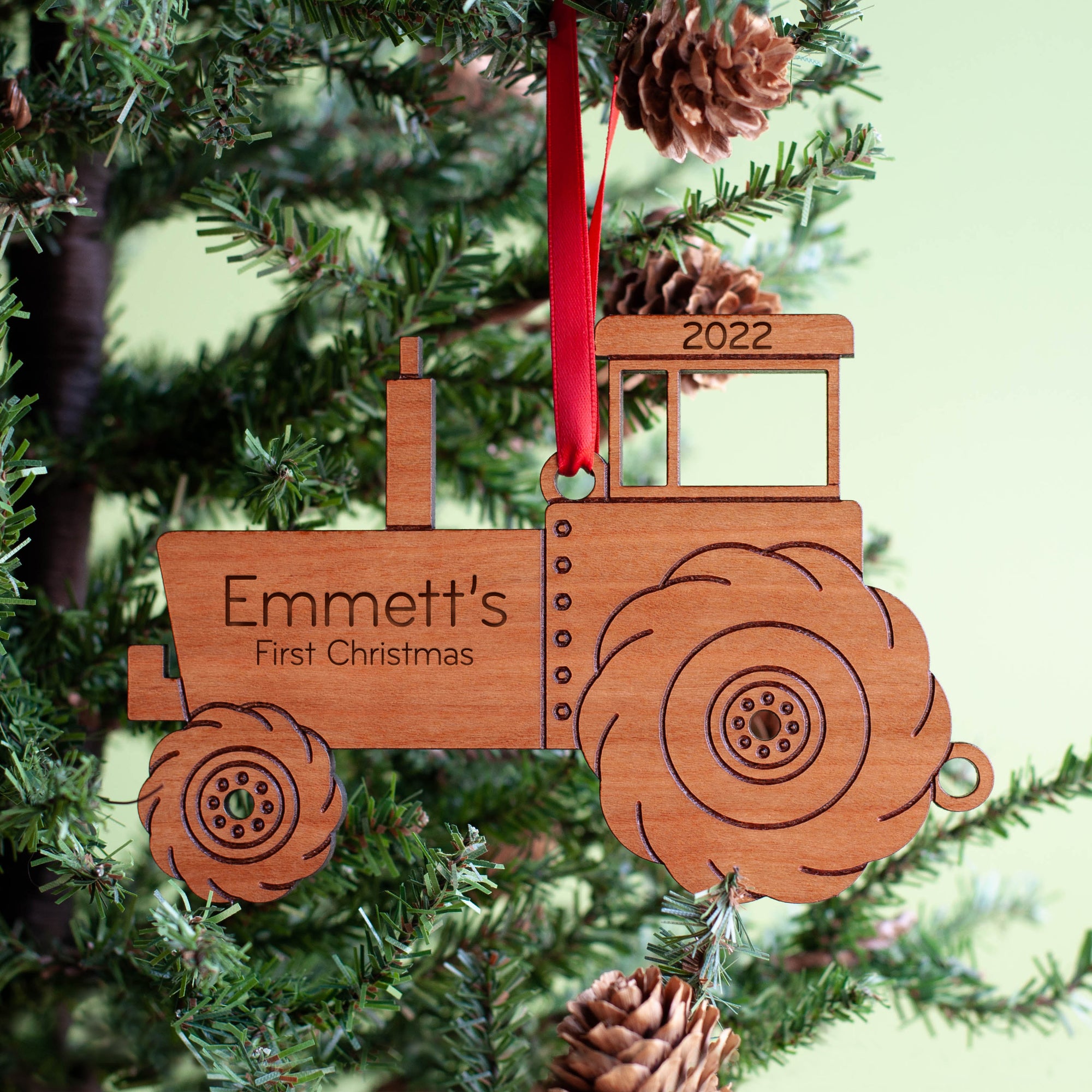 farm tractor christmas ornament personalized
