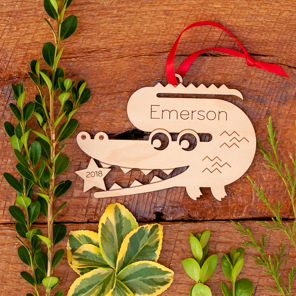 alligator christmas ornament personalized