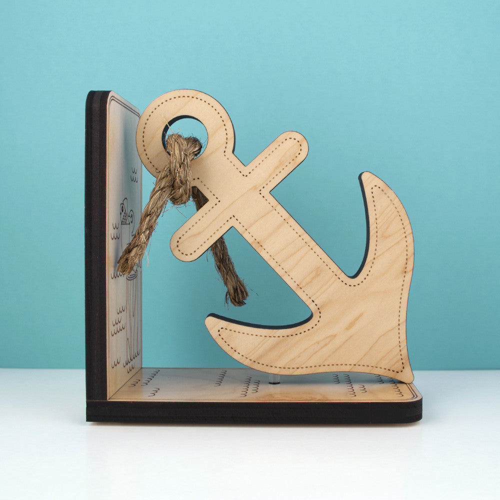 Anchor Wooden Bookend
