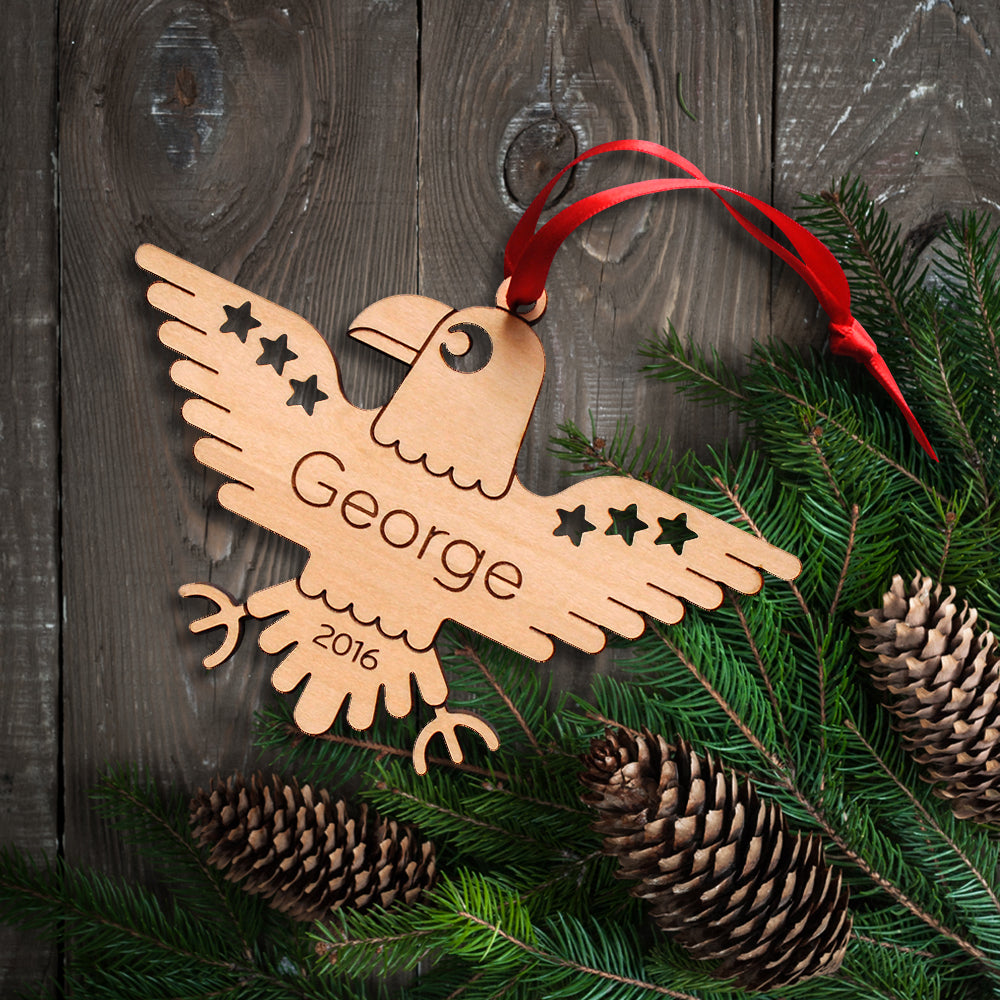American eagle christmas ornament personalized