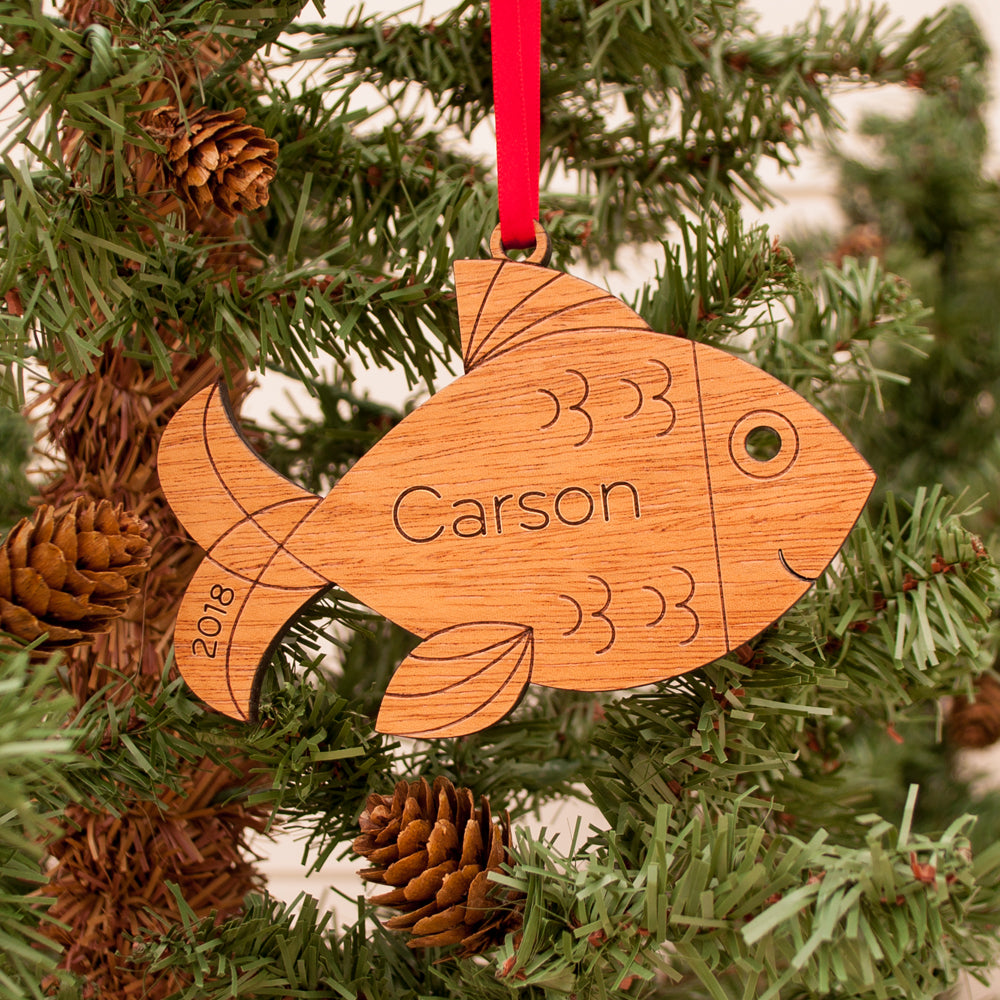 fish christmas ornament personalized
