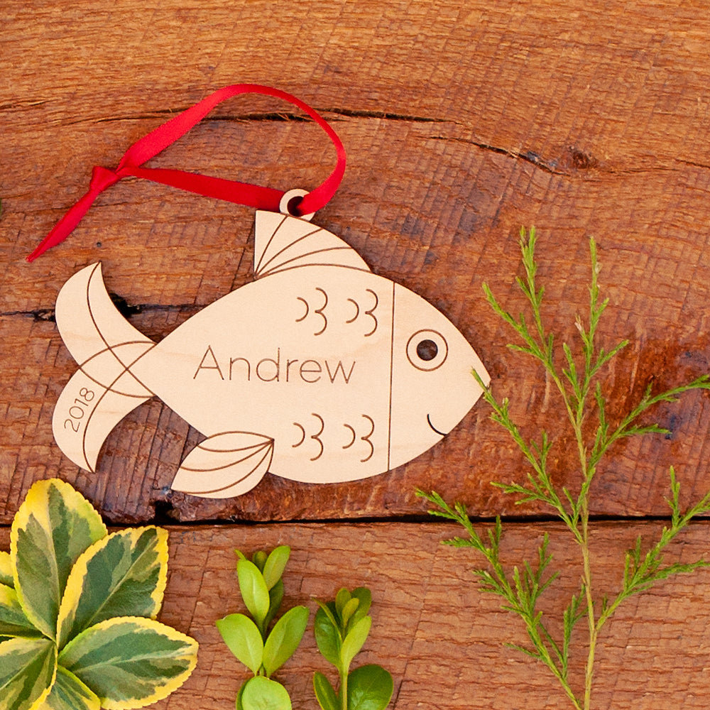 fish christmas ornament personalized