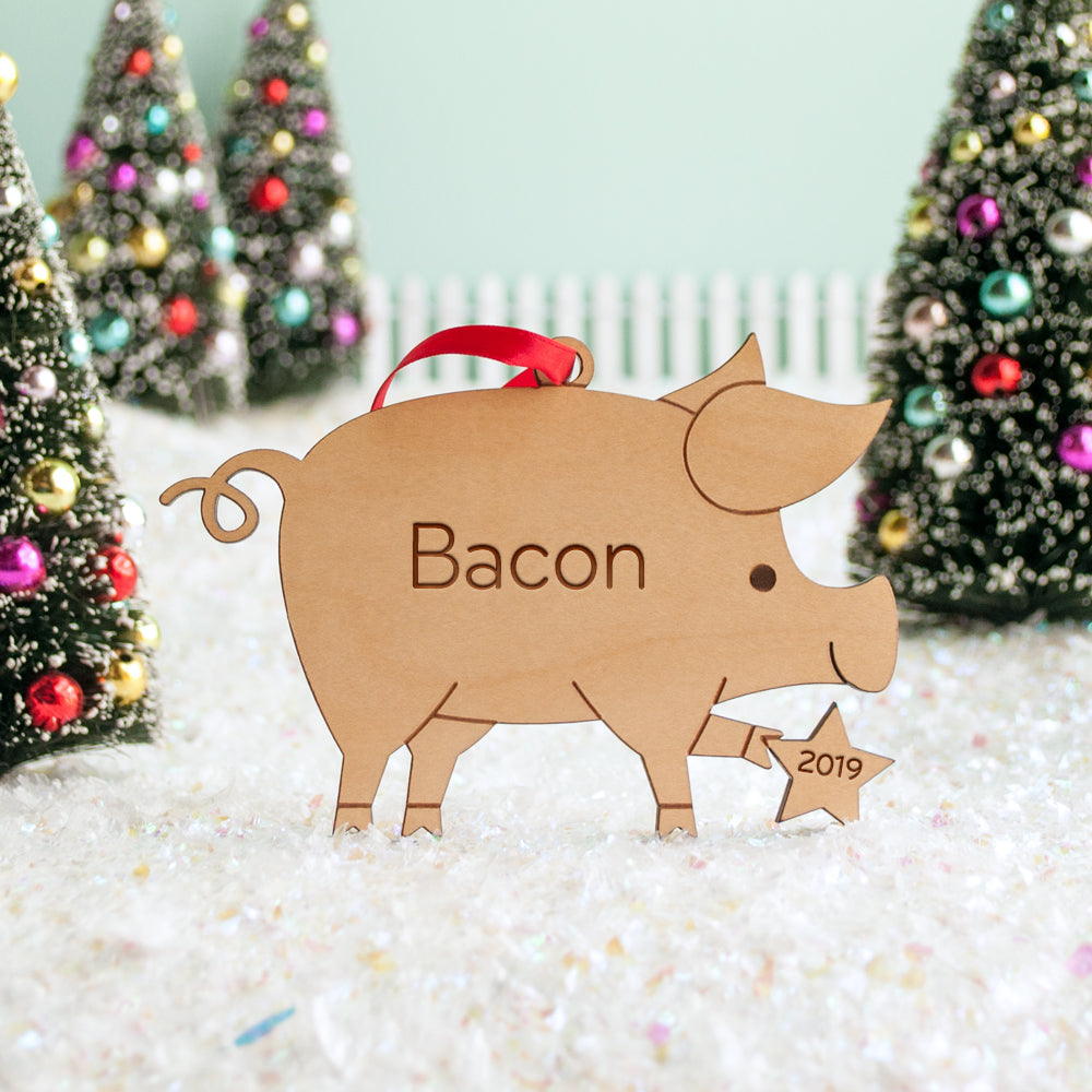 pig christmas ornament personalized farm animal