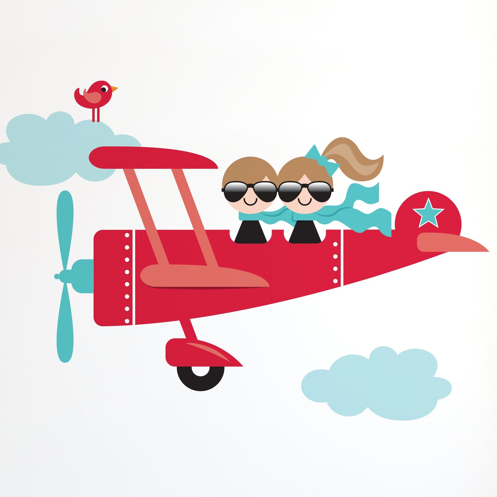 Assorted children’s wall decals with playful designs