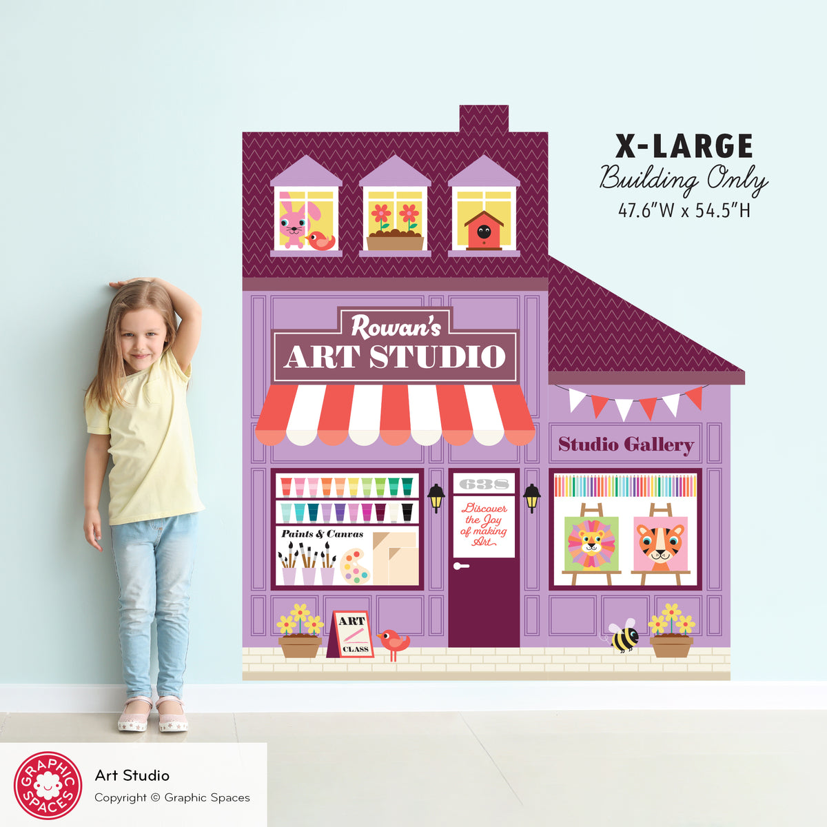 Art Studio Gallery Shop Fabric Wall Decal - Happy Town