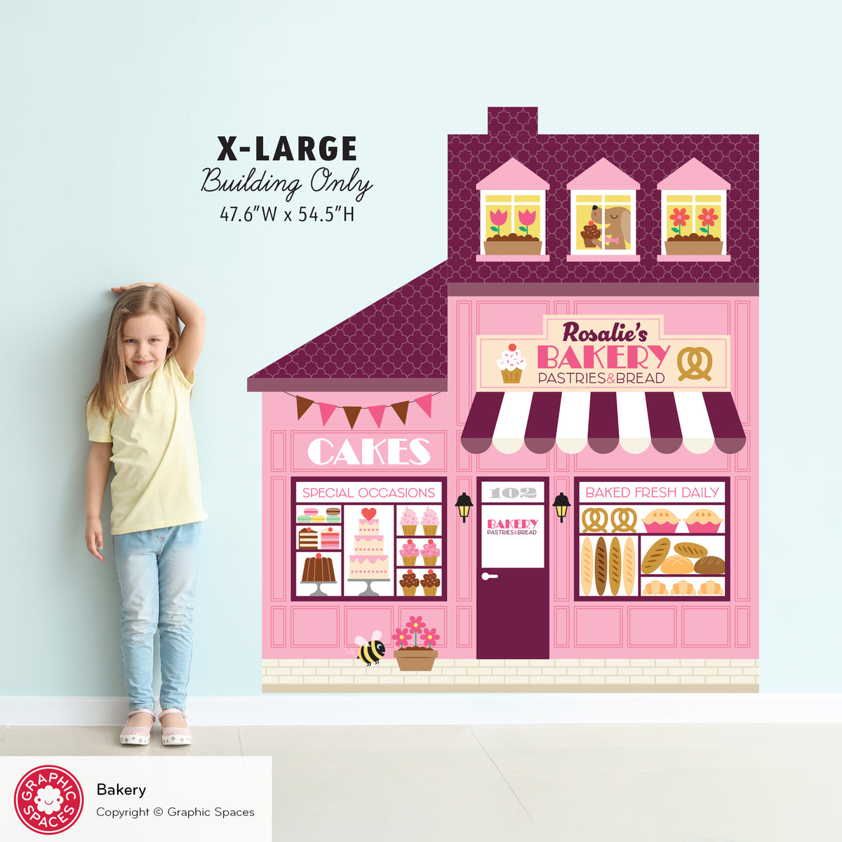 Bakery Shop Fabric Wall Decal - Happy Town