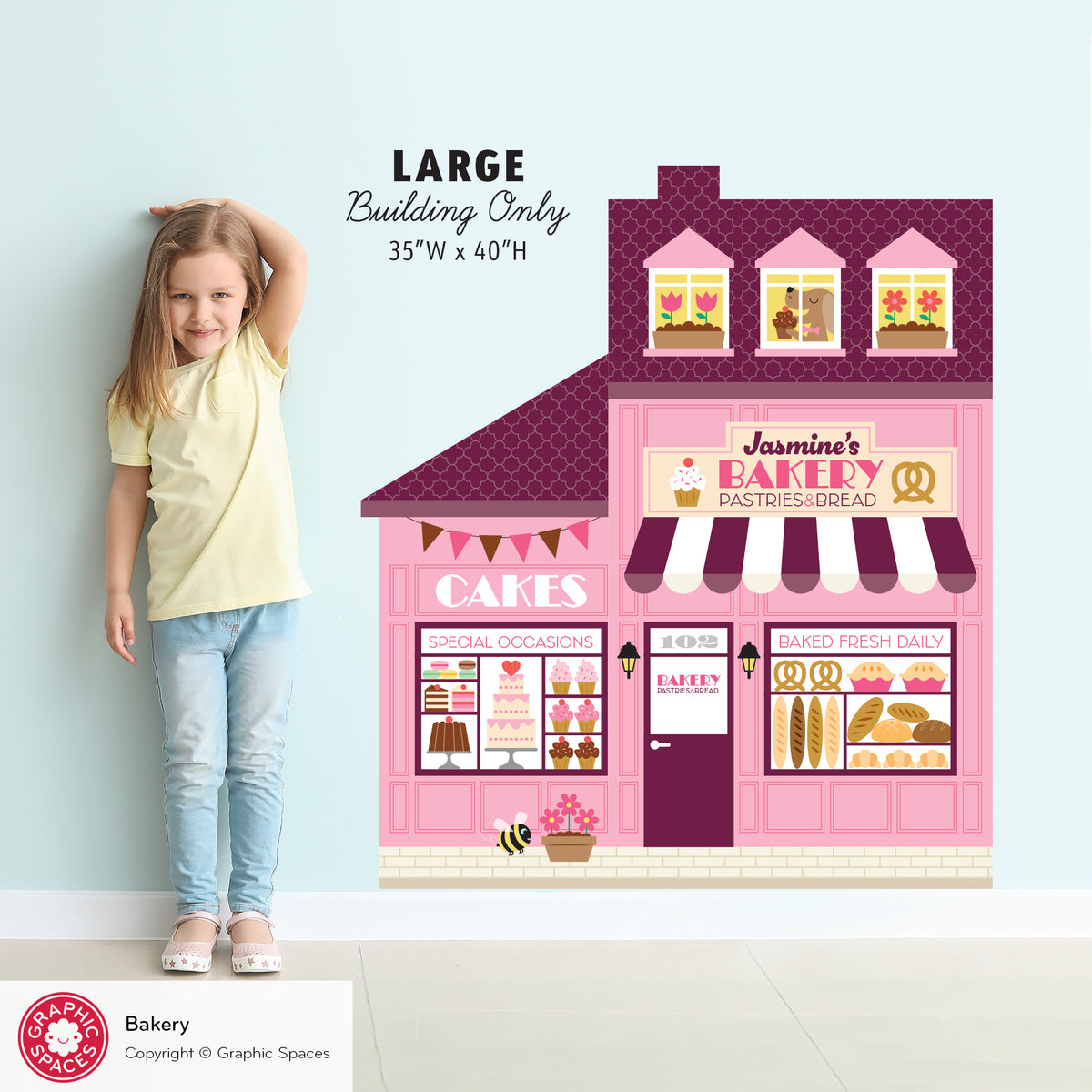 Bakery Shop Fabric Wall Decal - Happy Town