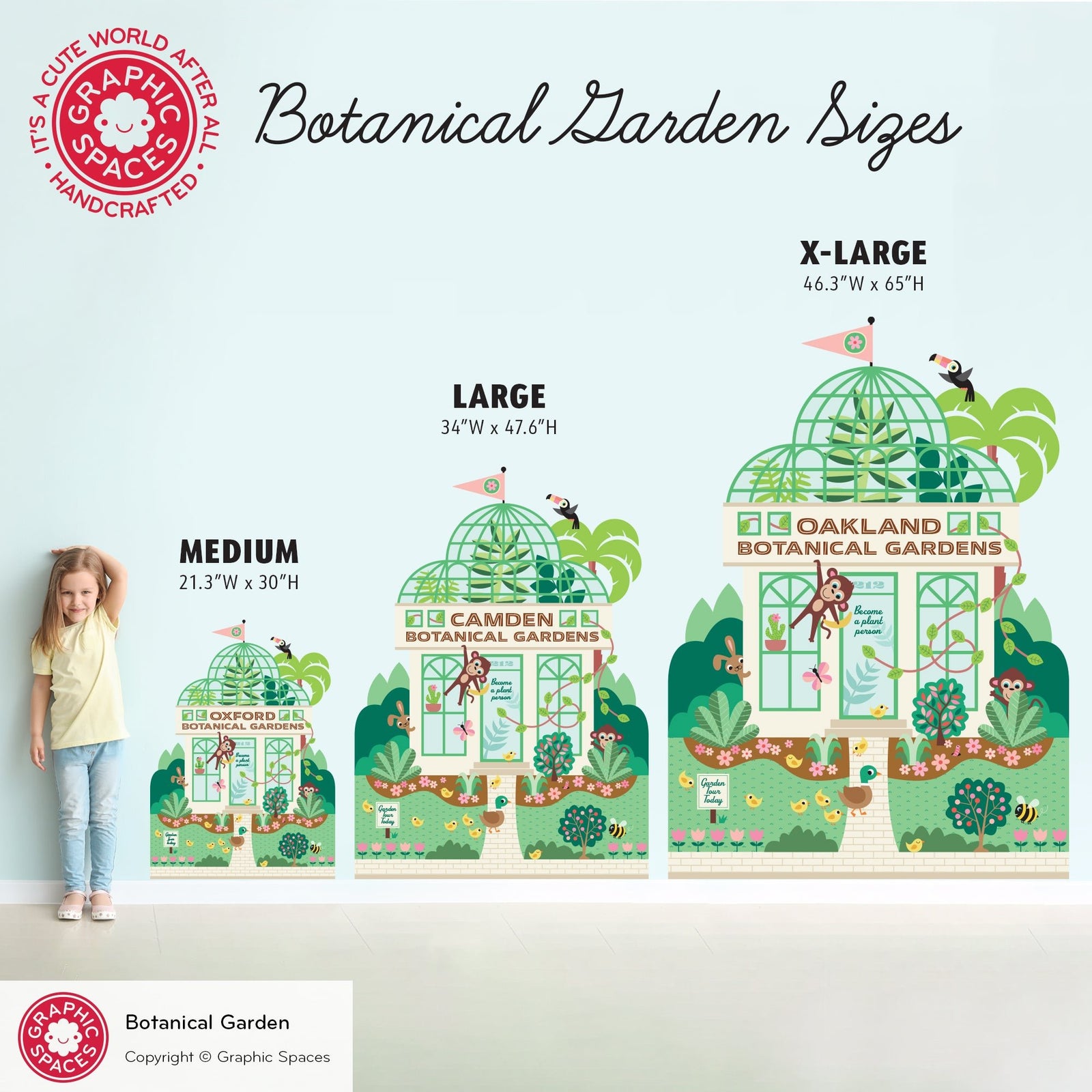 Kids Wall Decal - Happy Town Botanical Garden (Personalized) - Graphic Spaces