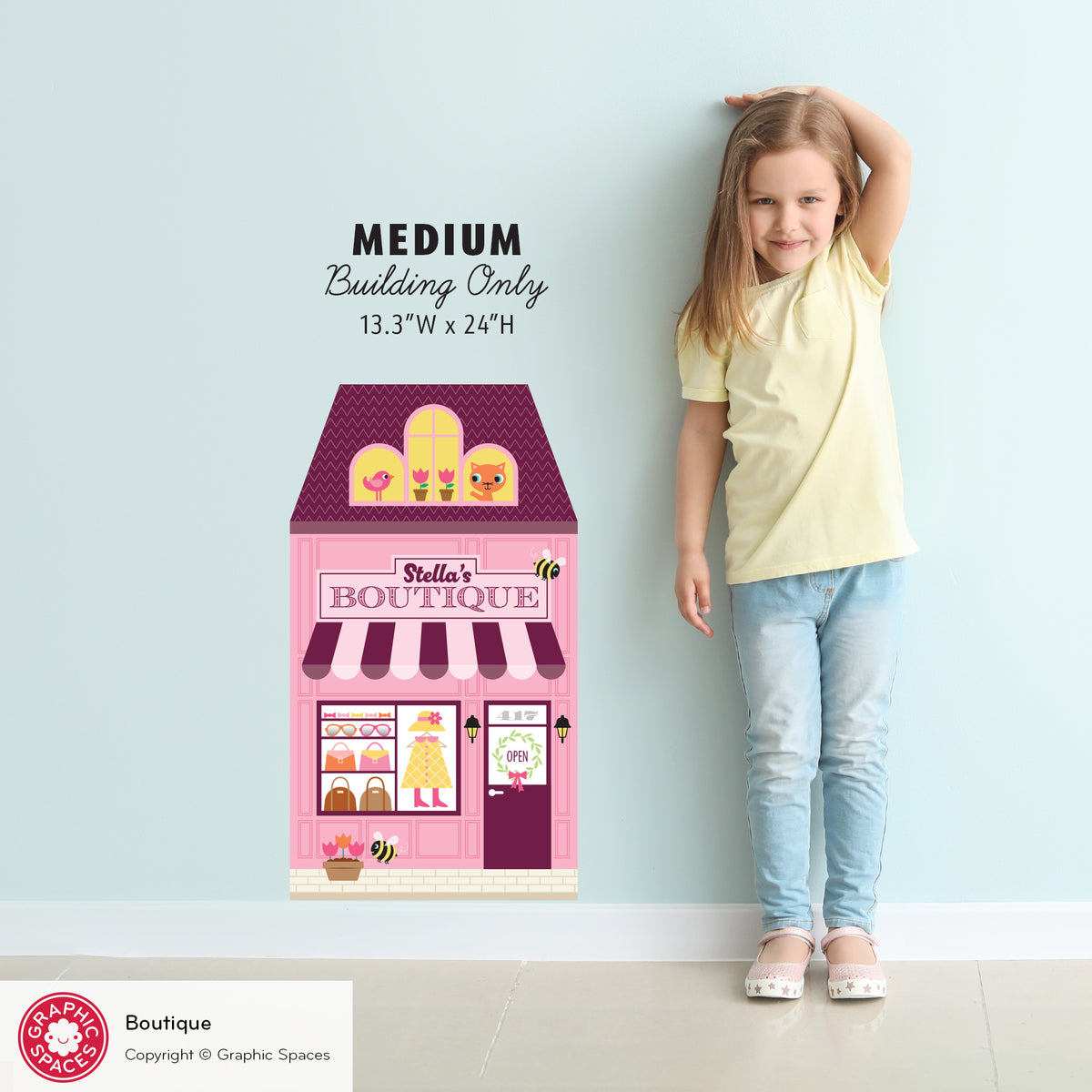 Boutique Fabric Wall Decal - Happy Town
