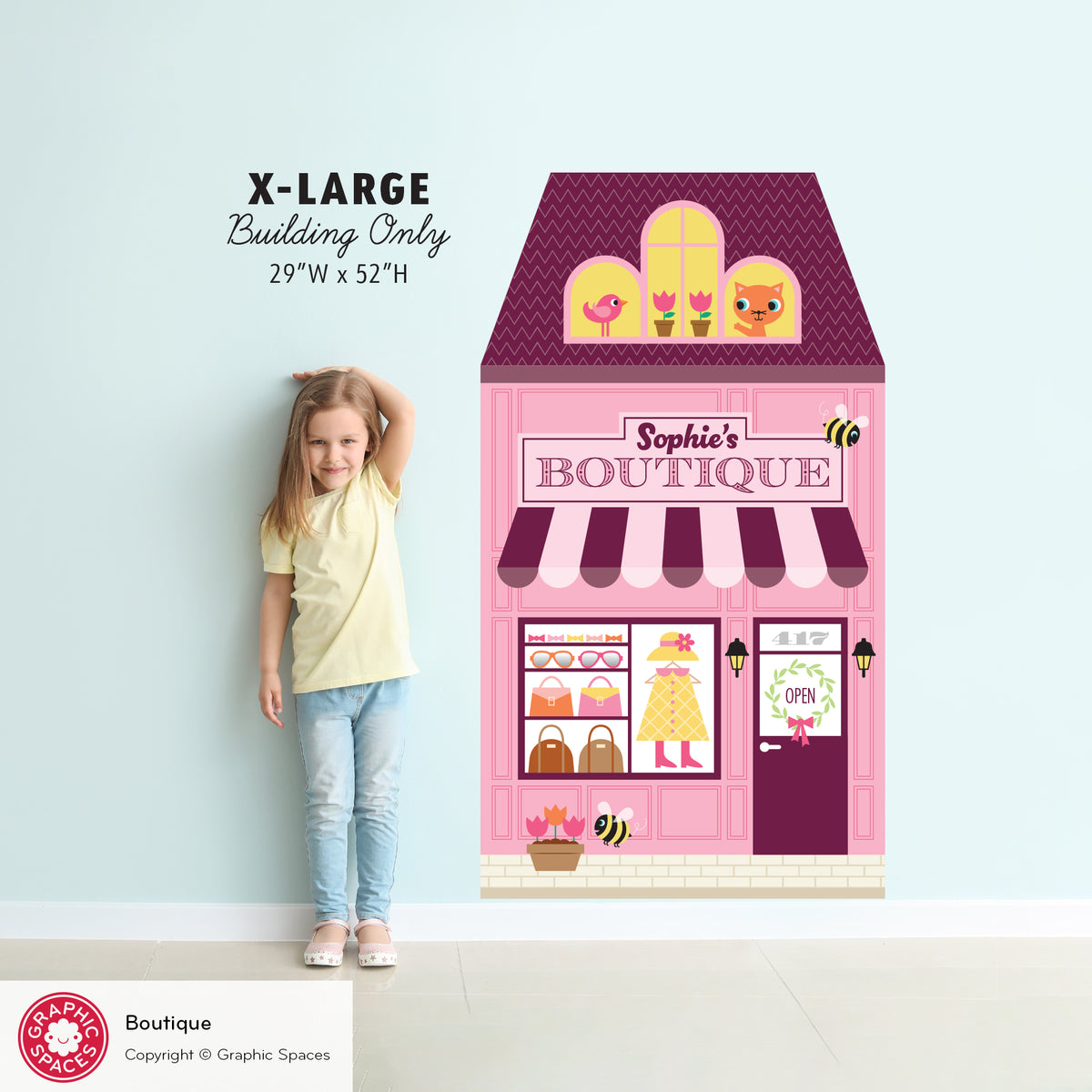 Wall Decal - Happy Town Boutique (Personalized)