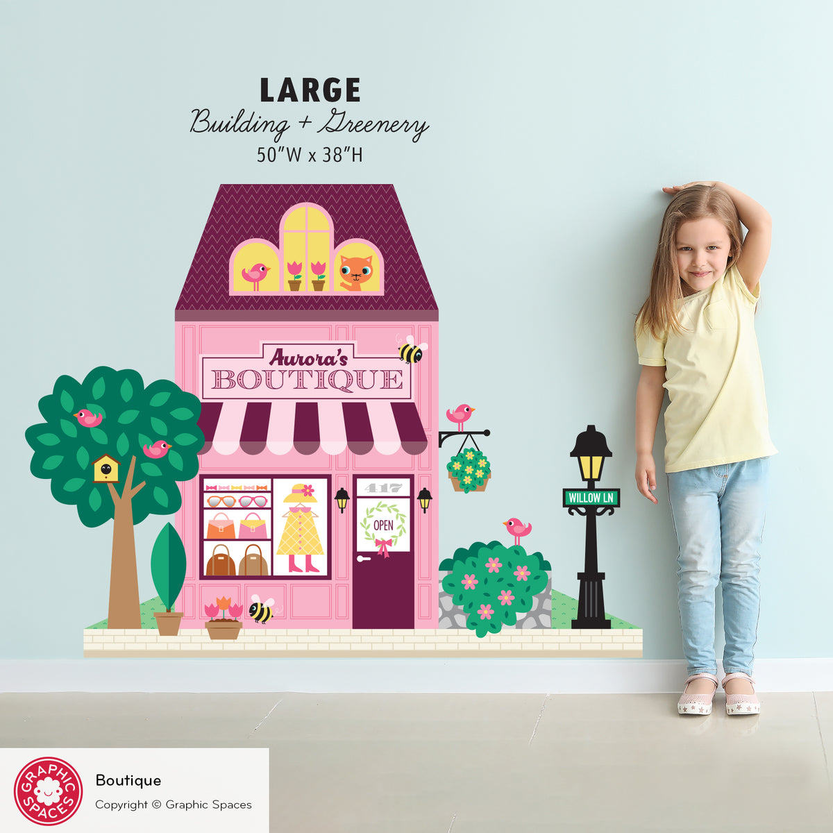 Wall Decal - Happy Town Boutique (Personalized)