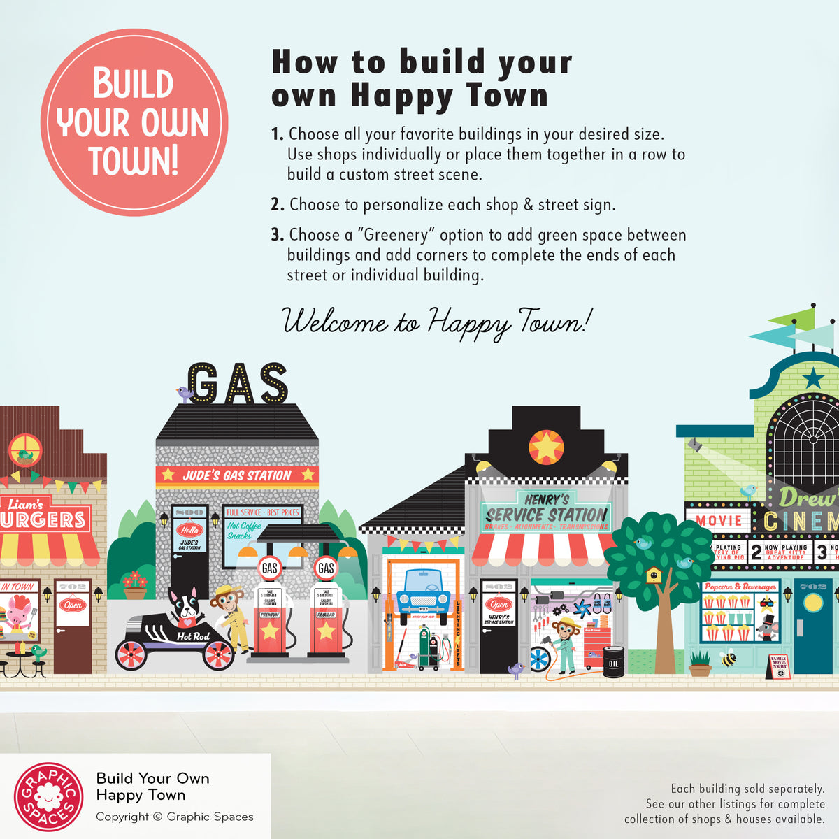 Hardware Store Wall Decal - Happy Town