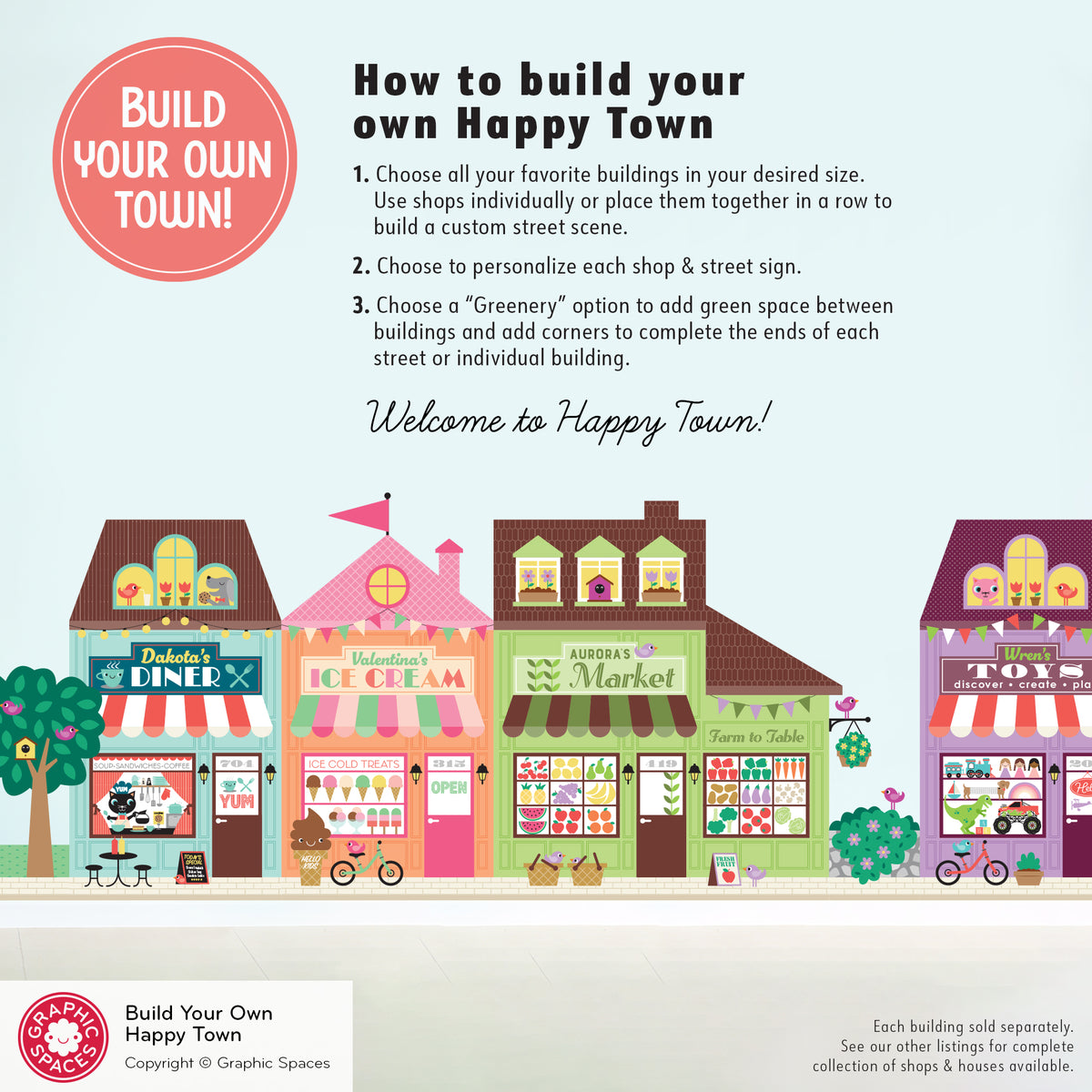 Travel Company Wall Decal - Happy Town