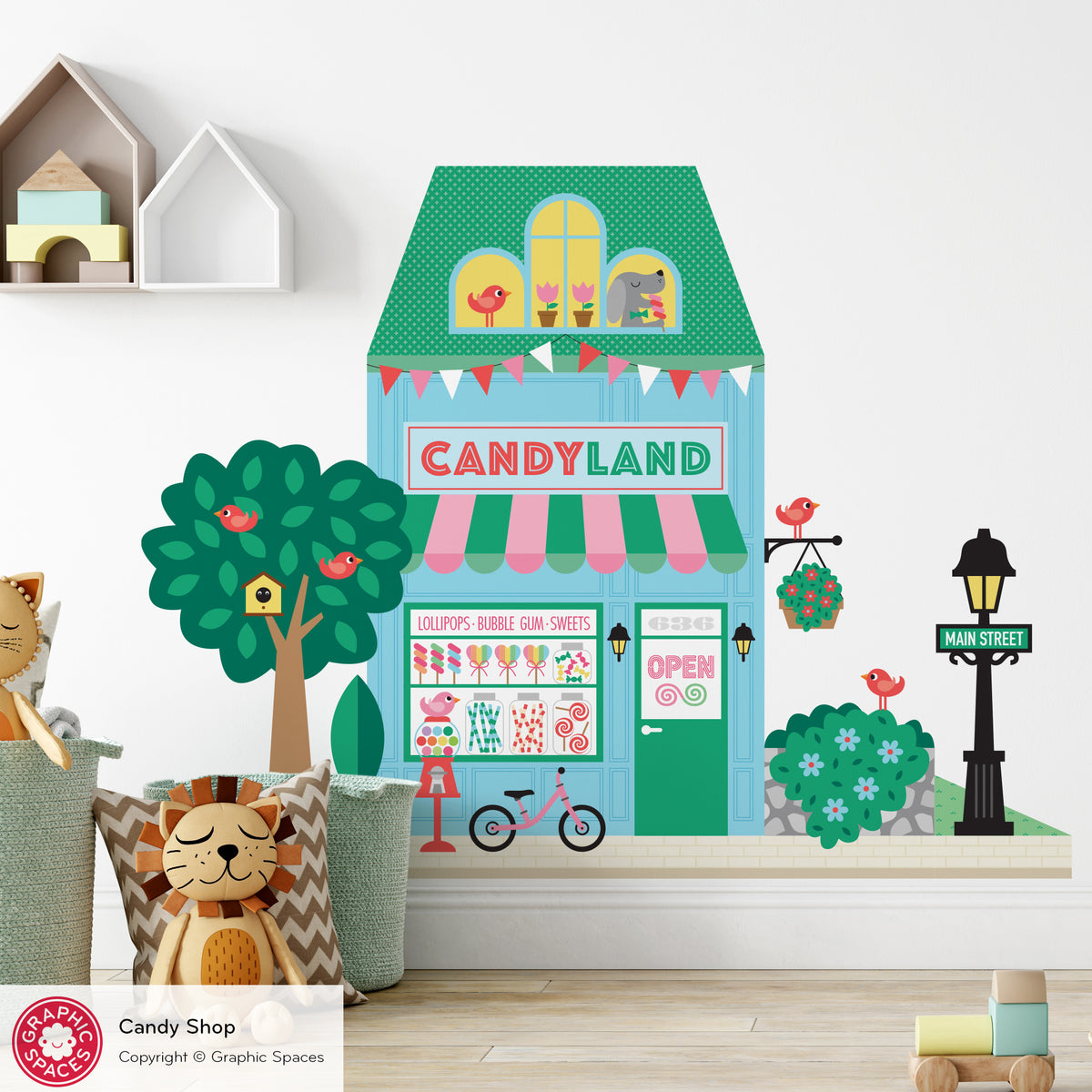 Candy Shop Fabric Wall Decal - Happy Town