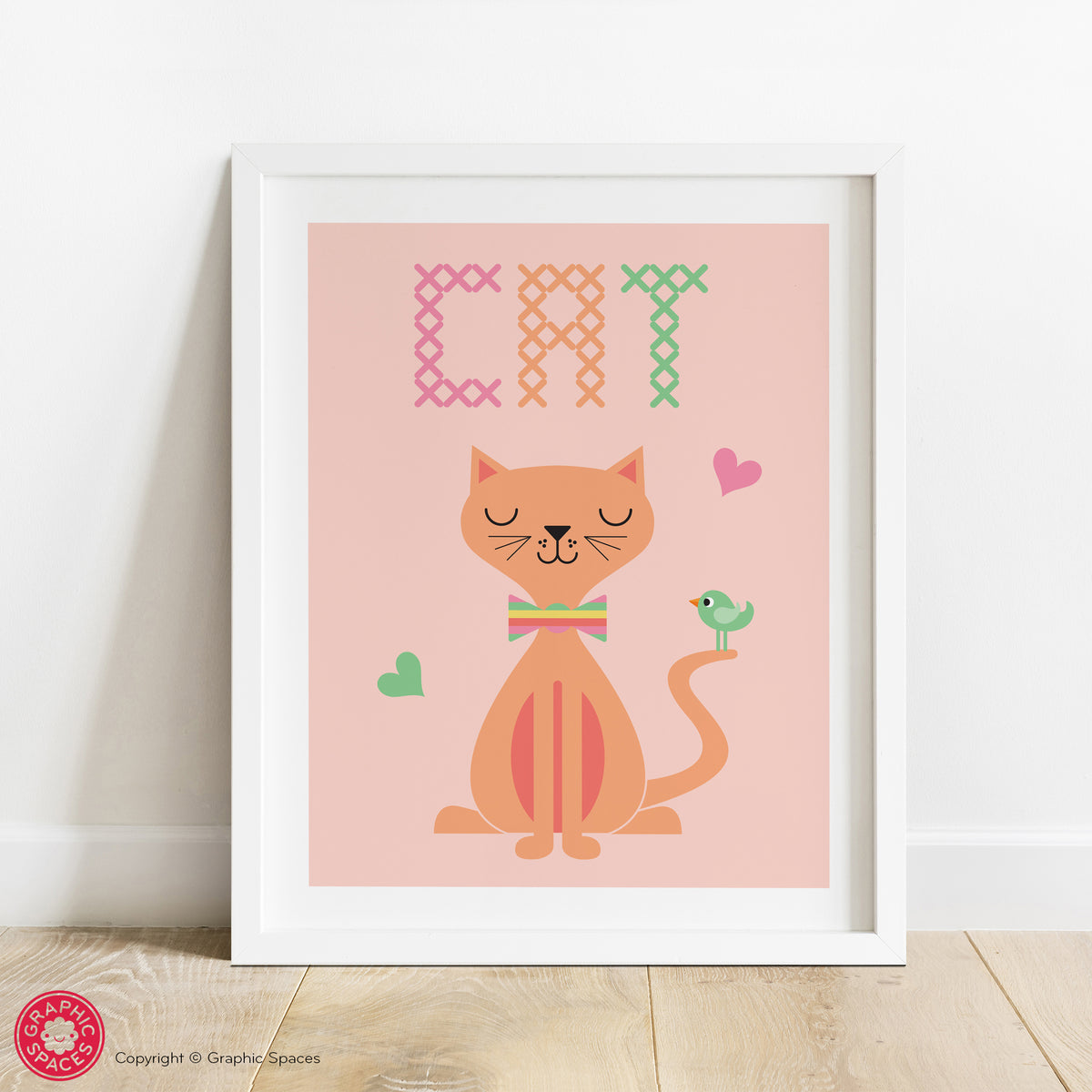 Cat nursery art print.