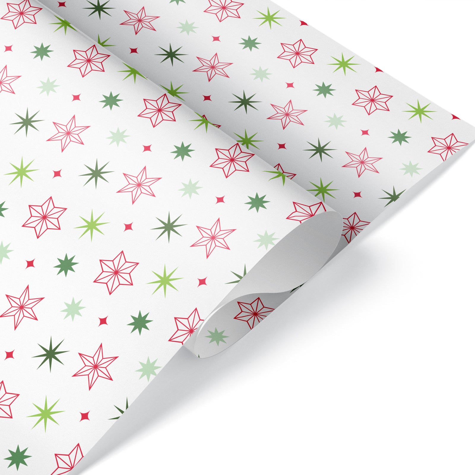 Wrapping Paper - Christmas Star (Red & Lime Green) - Graphic Spaces