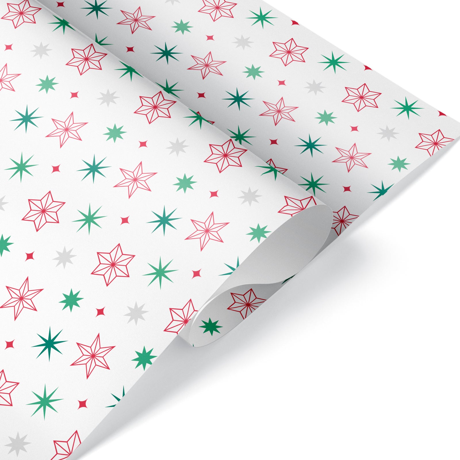 Wrapping Paper - Christmas Star (Red & Bright Green) - Graphic Spaces