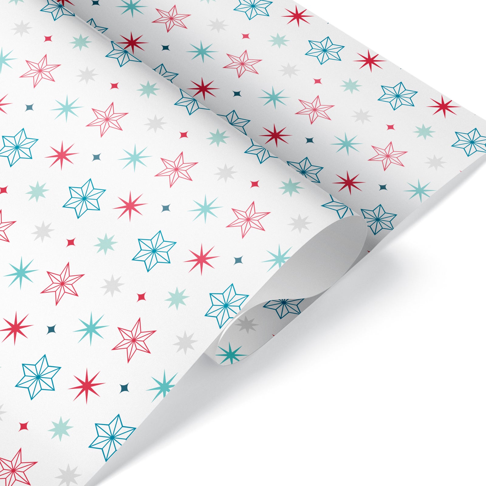 Wrapping Paper - Christmas Star (Red & Blue) - Graphic Spaces