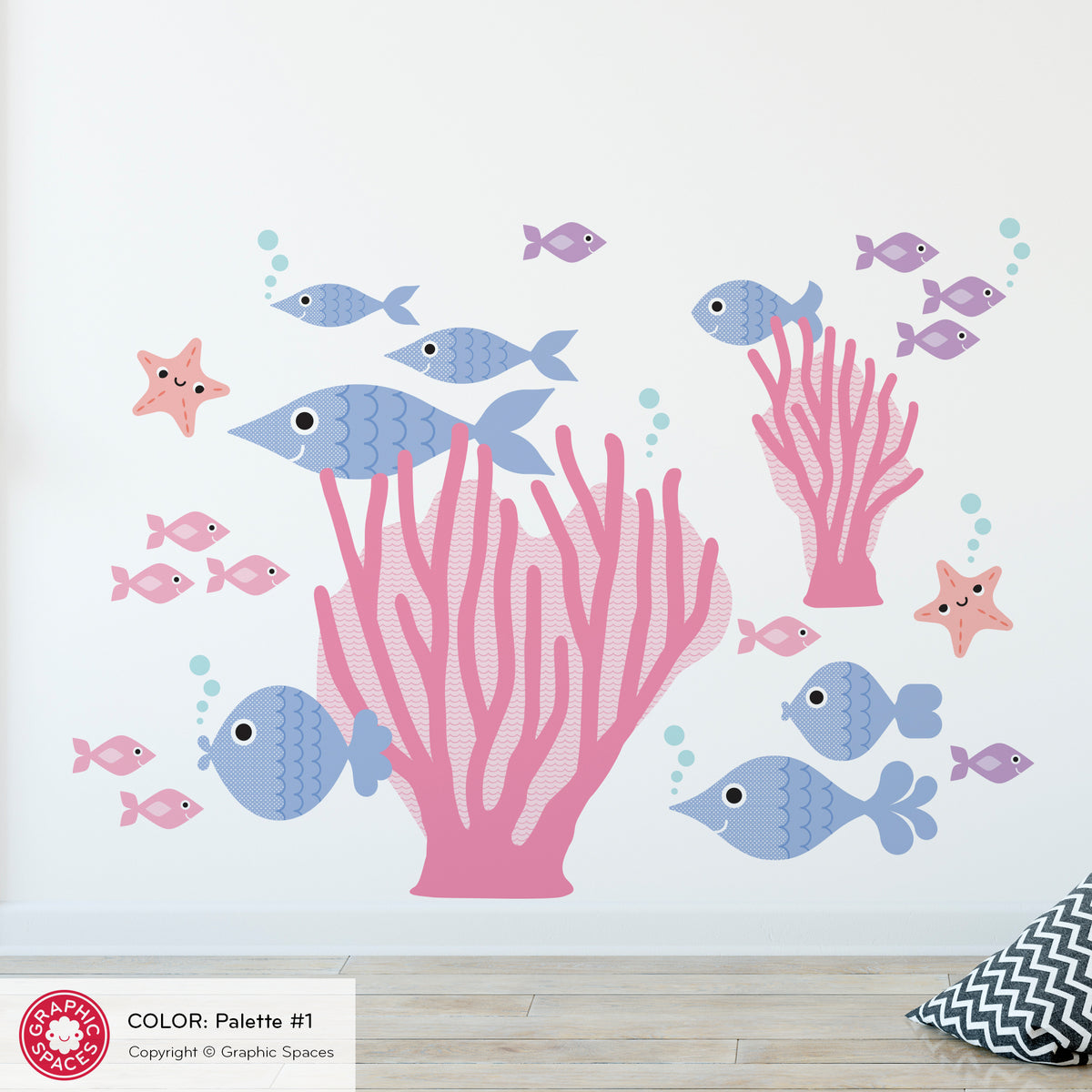 Fish &amp; Sea Coral Peel-and-Stick Wall Decals