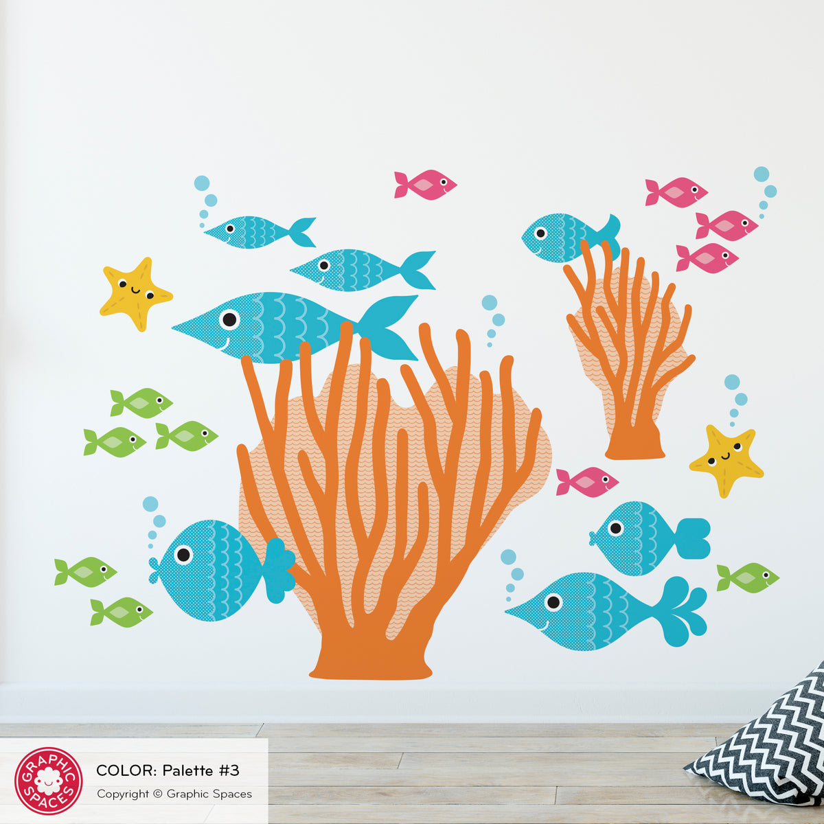 Fish &amp; Sea Coral Peel-and-Stick Wall Decals