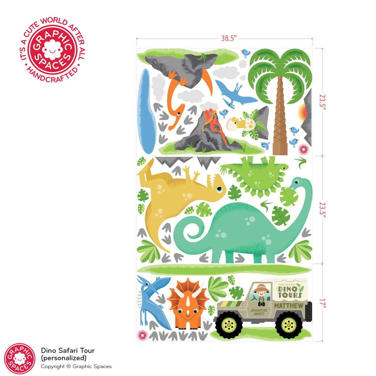 Dinosaur Safari Tour Peel-and-Stick Wall Decals