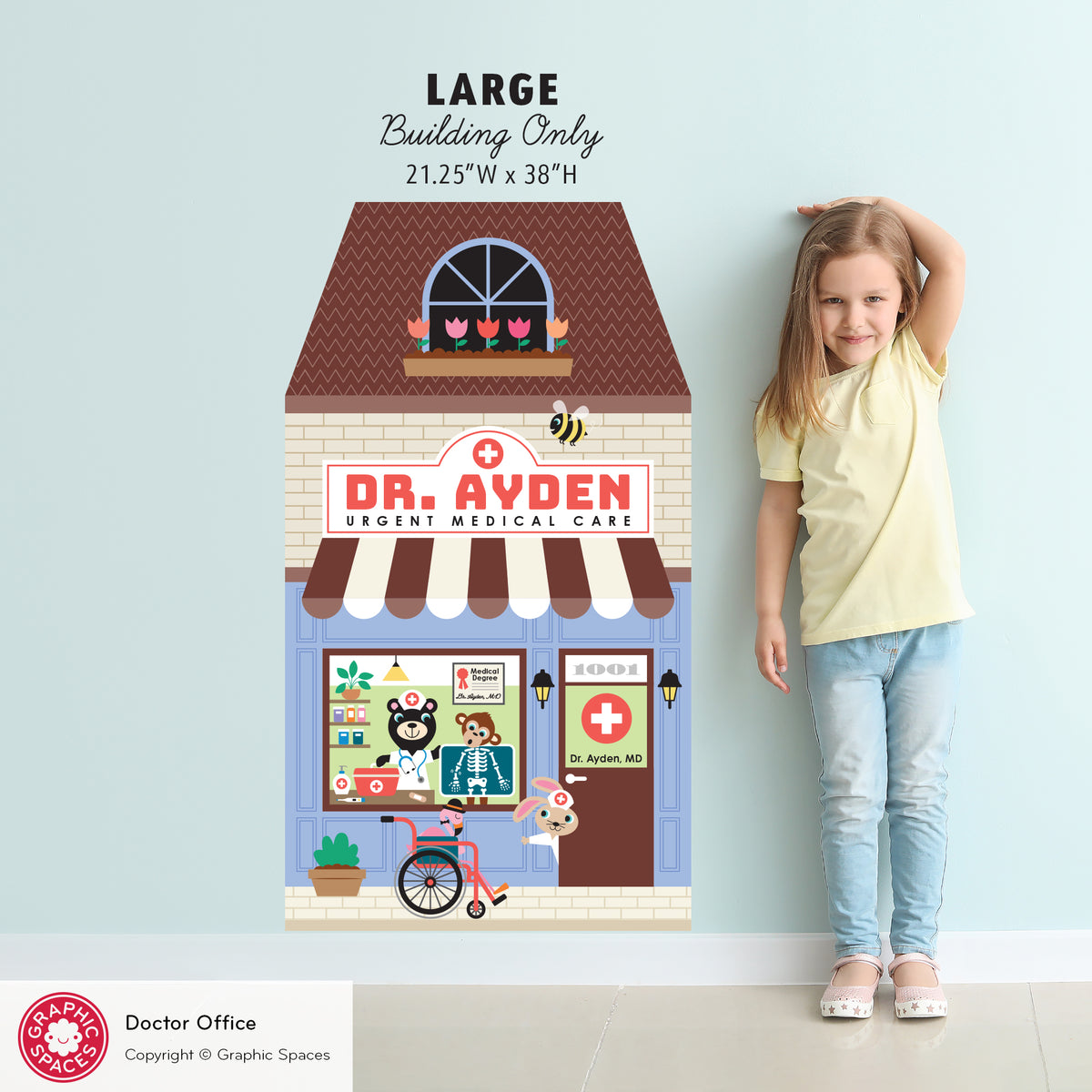 Doctor Office Fabric Wall Decal - Happy Town