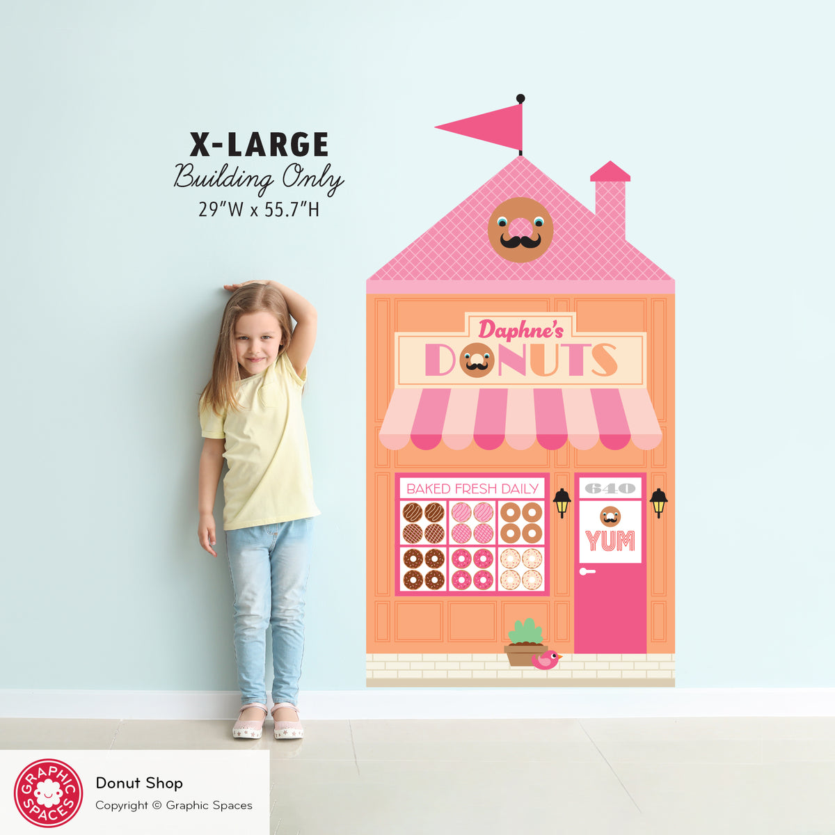 Donut Shop Fabric Wall Decal - Happy Town