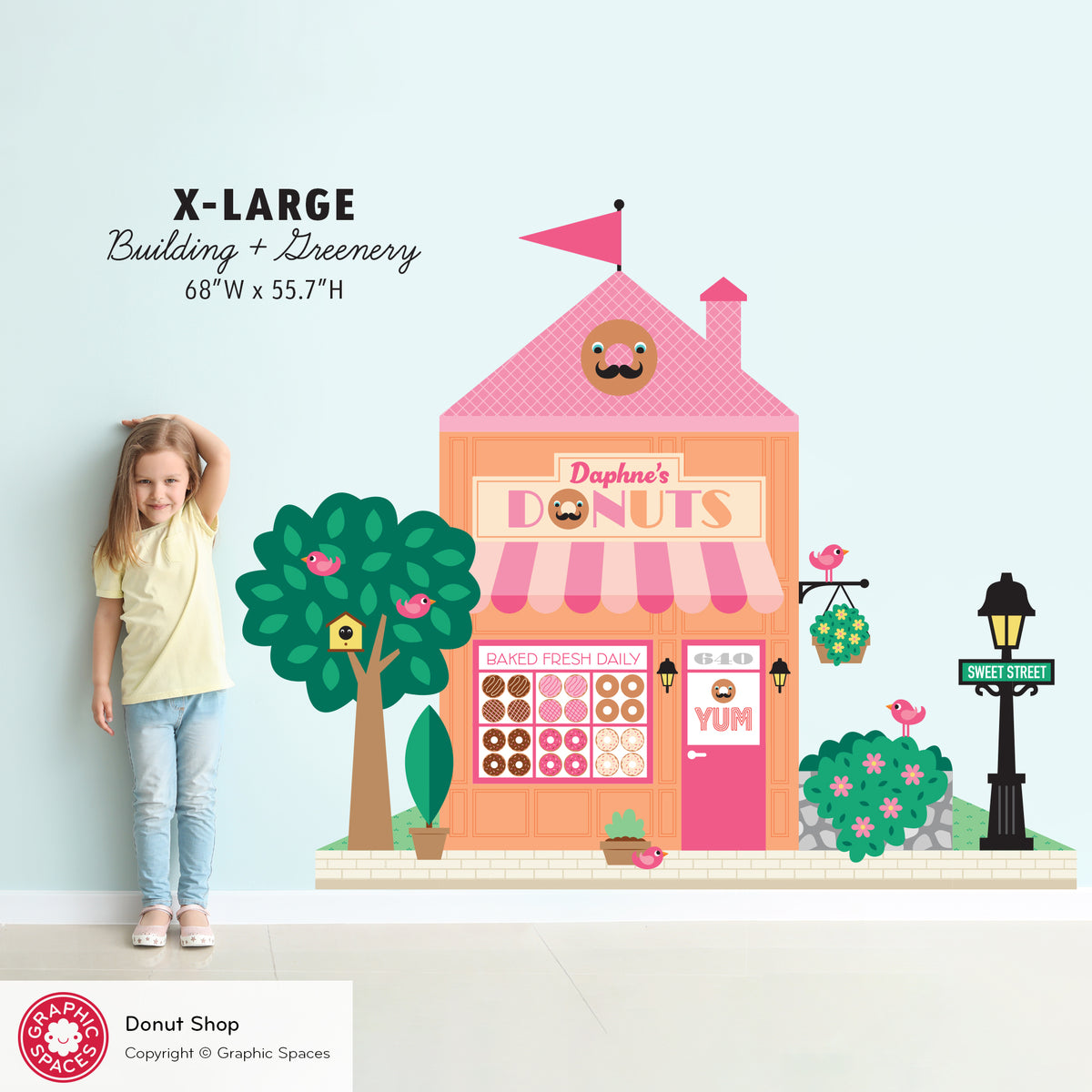 Donut Shop Wall Decal - Happy Town