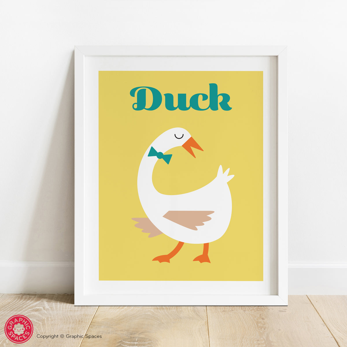 Duck nursery art print.