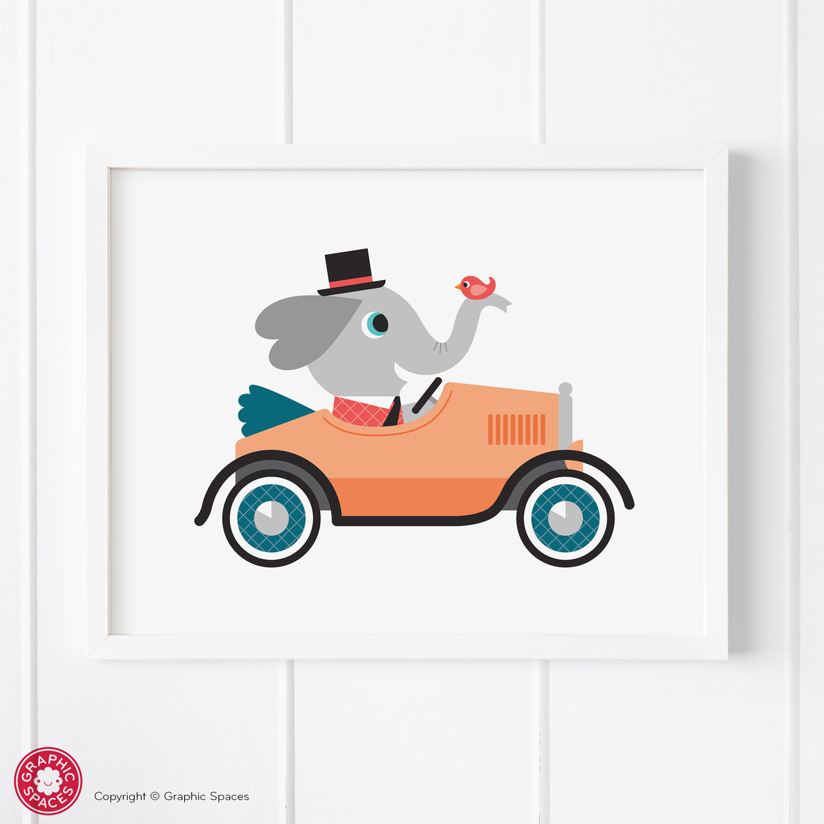 Animals in Cars Art Prints - Set of 4