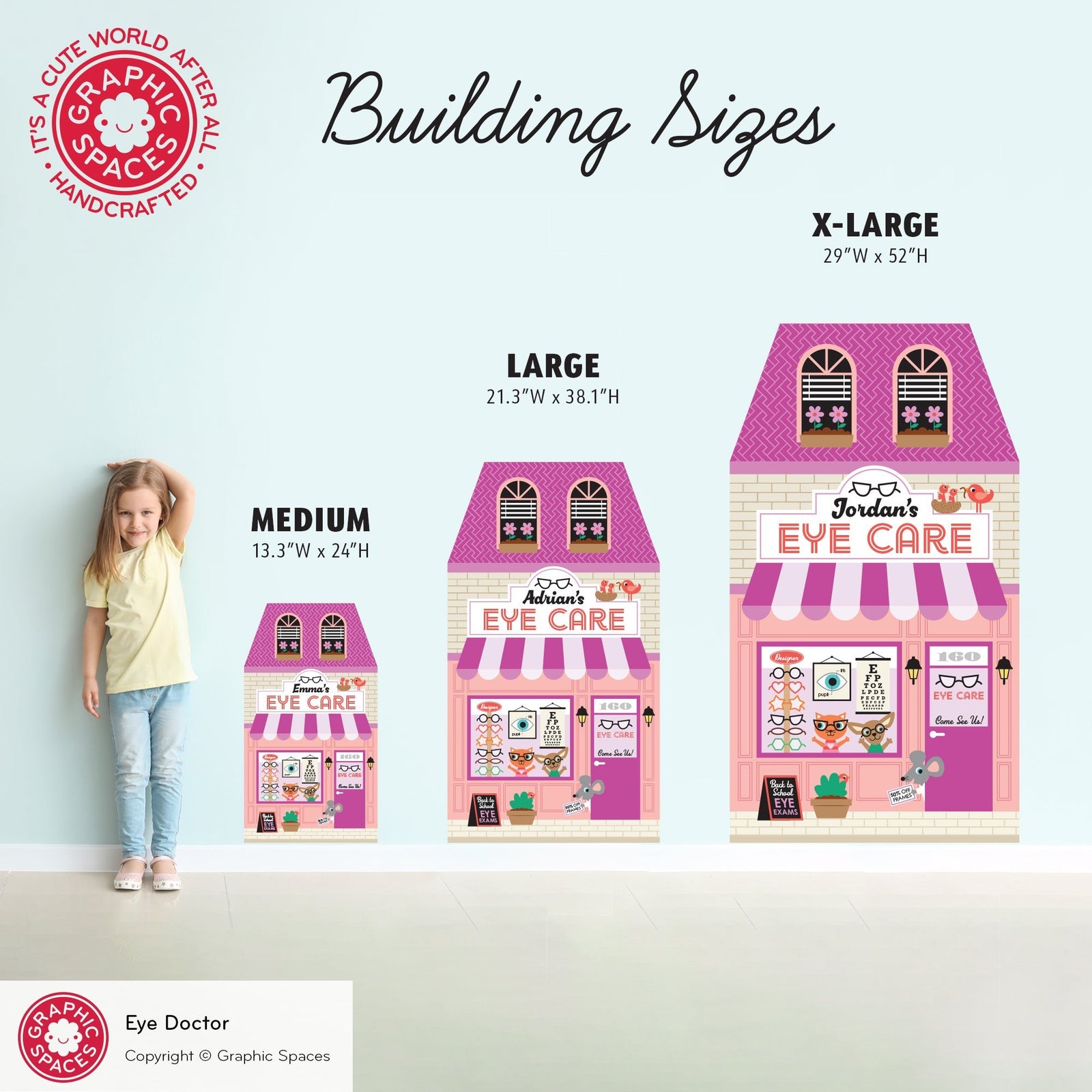 Kids Wall Decal - Happy Town Eye Care (Personalized) Graphic Spaces