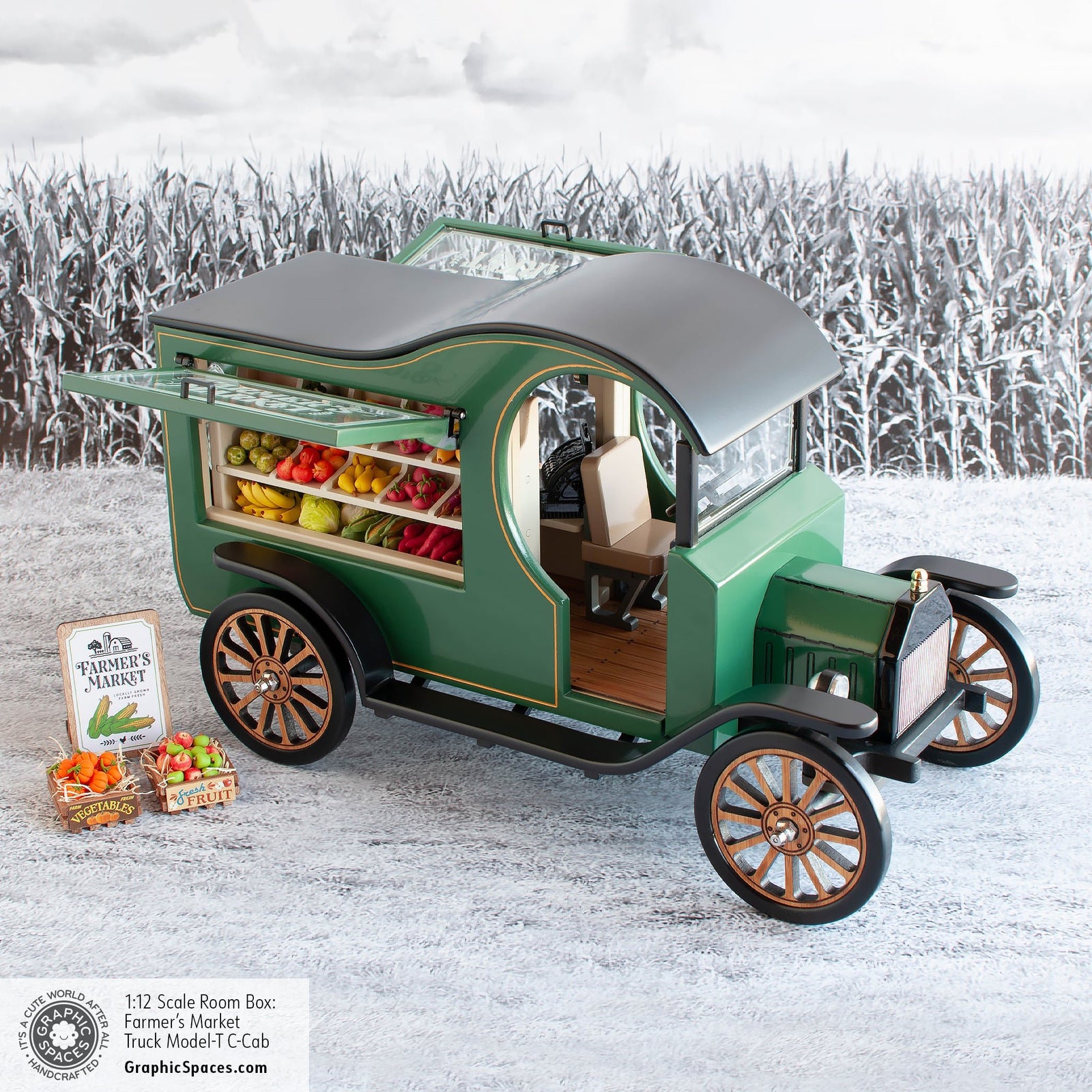 1:12 Scale Room Box Farmer's Market Truck Model-T C-Cab - Graphic Spaces