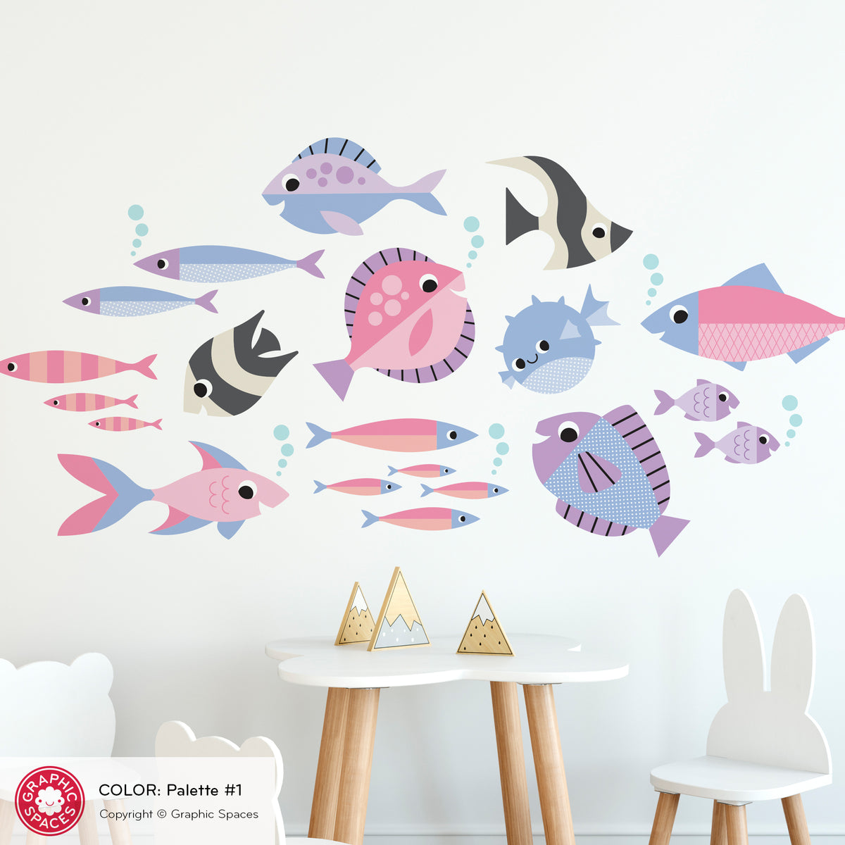 Fish Variety Peel-and-Stick Wall Decals