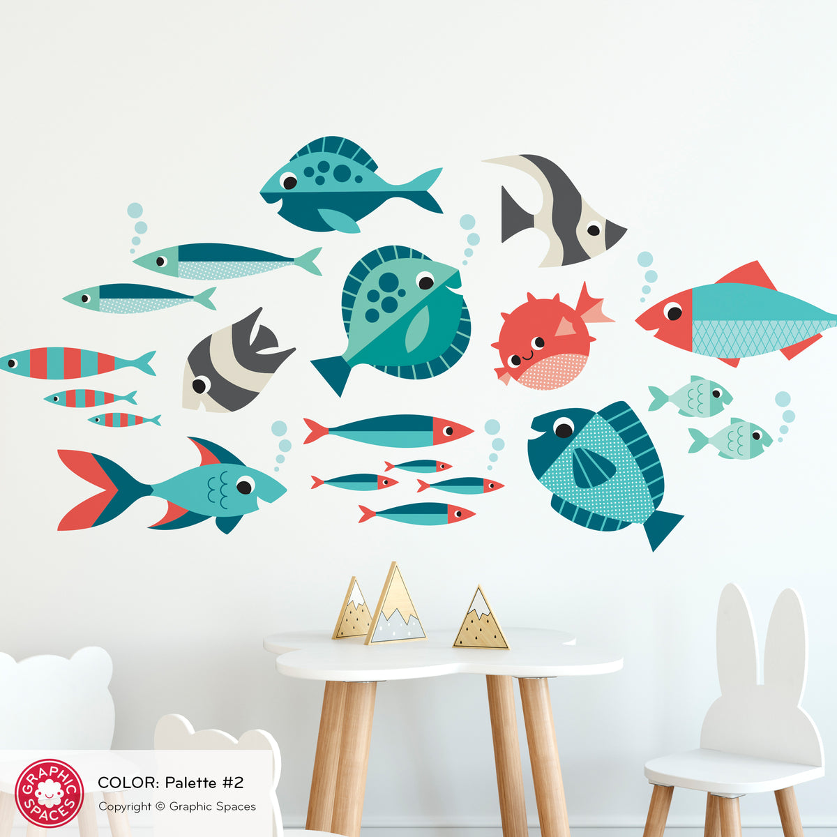 Fish Variety Peel-and-Stick Wall Decals