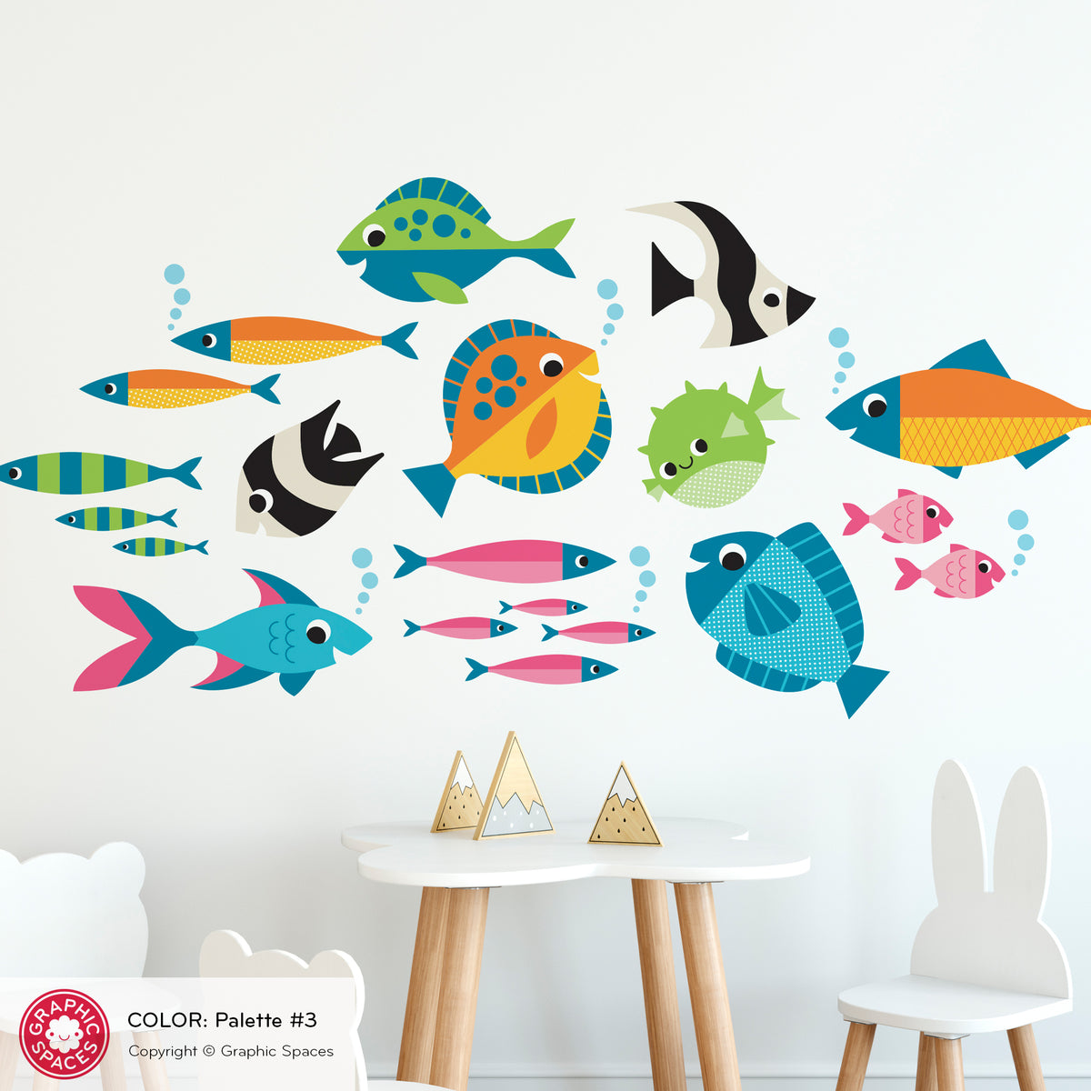 Fish Variety Peel-and-Stick Wall Decals