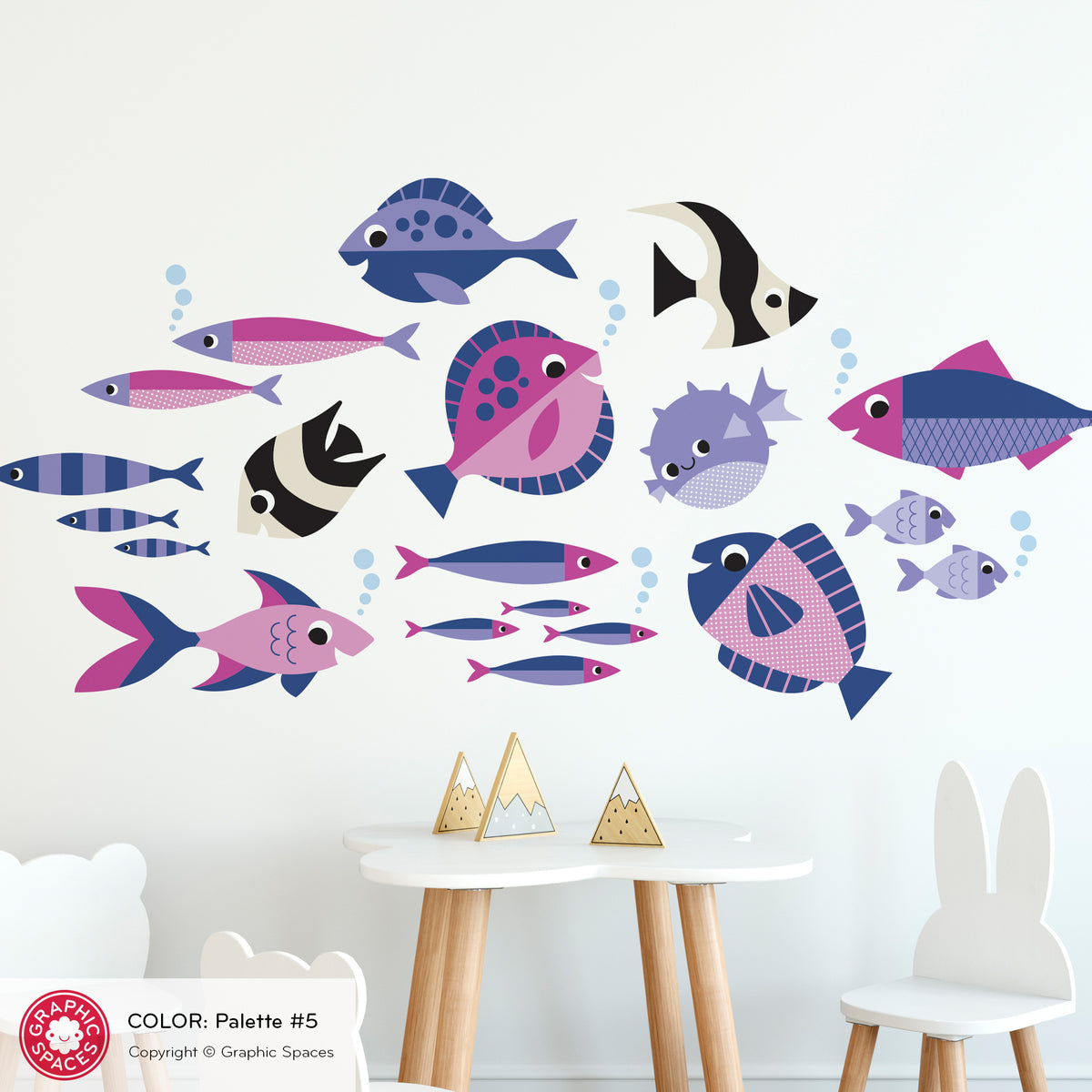 Fish Variety Peel-and-Stick Wall Decals