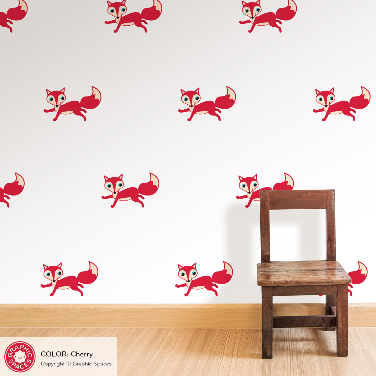 Fox Scatter Fabric Wall Decals - Pack of 20