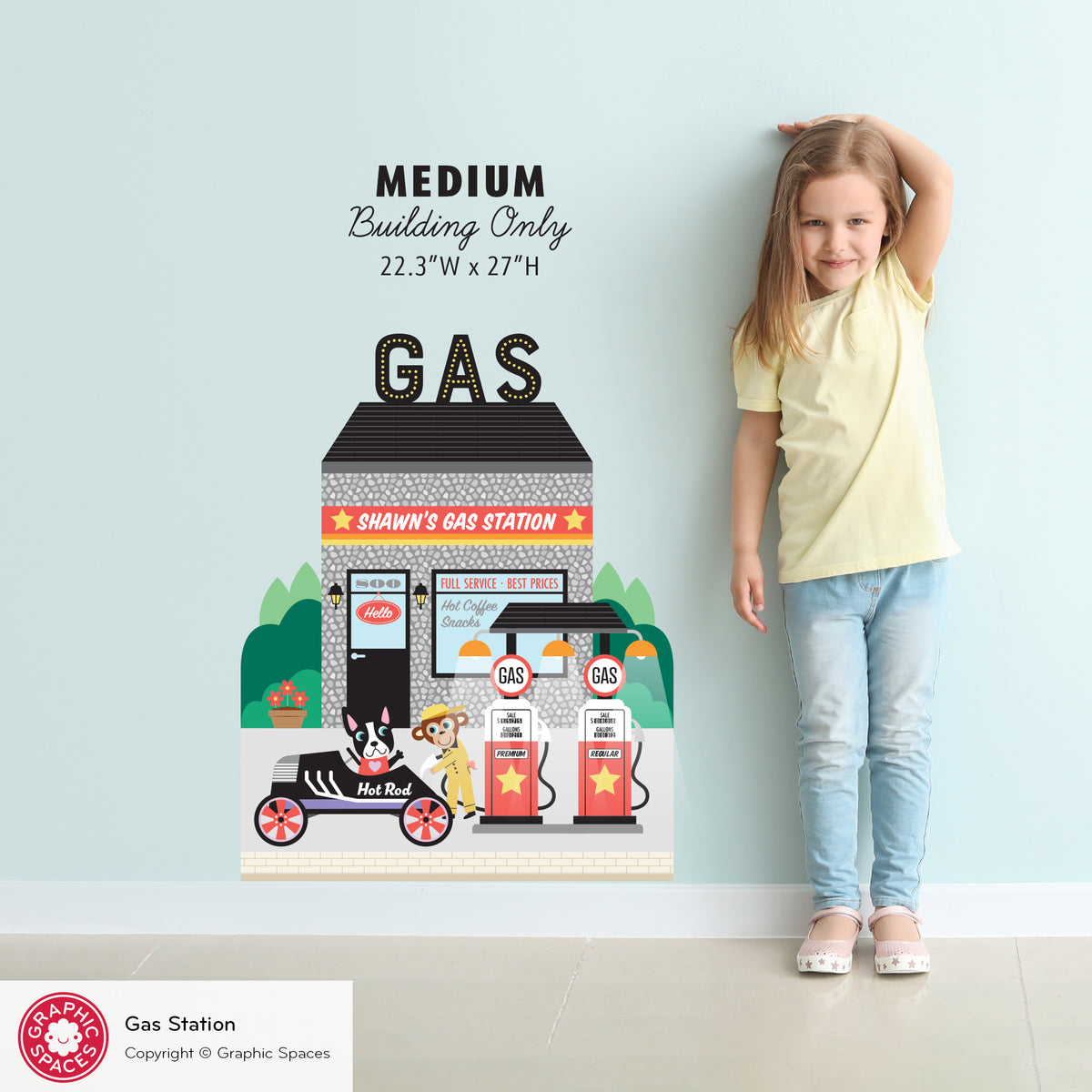 Gas Station Fabric Wall Decal - Happy Town