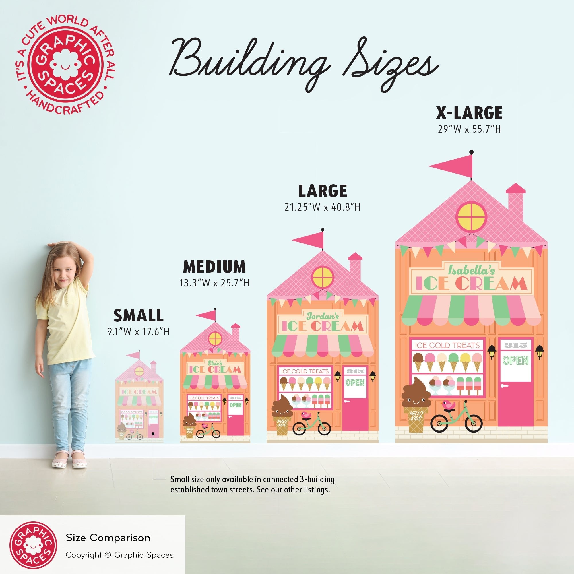 Wall Decal – Happy Town Ice Cream Shop (Personalized)